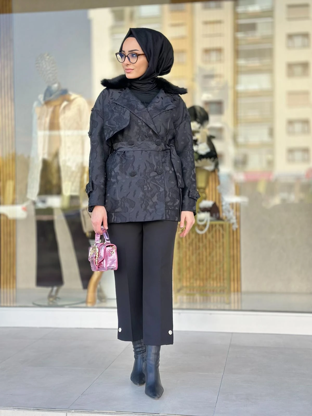 Yakası Kürklü Jakar Kap-Tac 7964