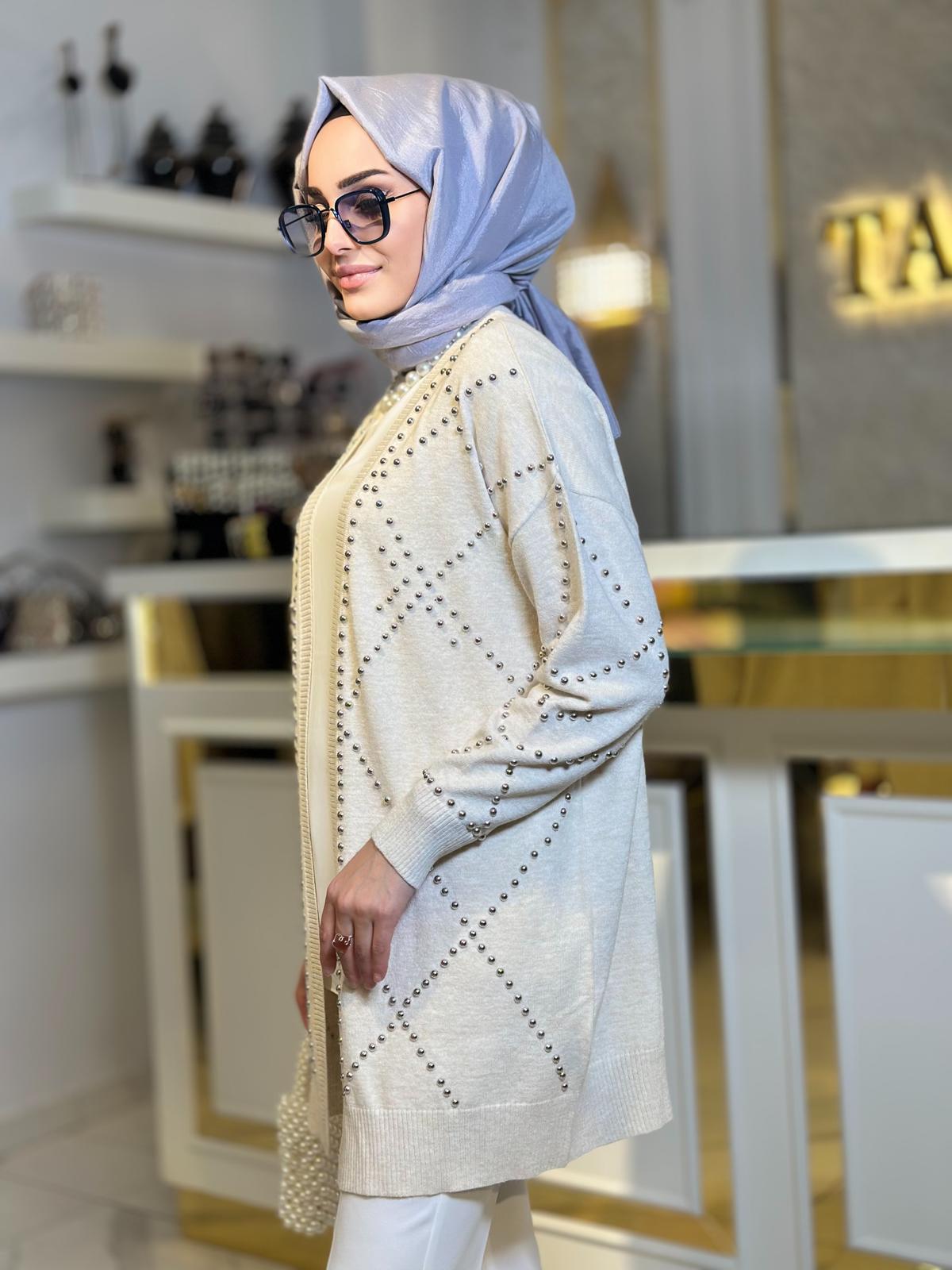 İnci Det.Hırka-Tac 6106 - Ekru