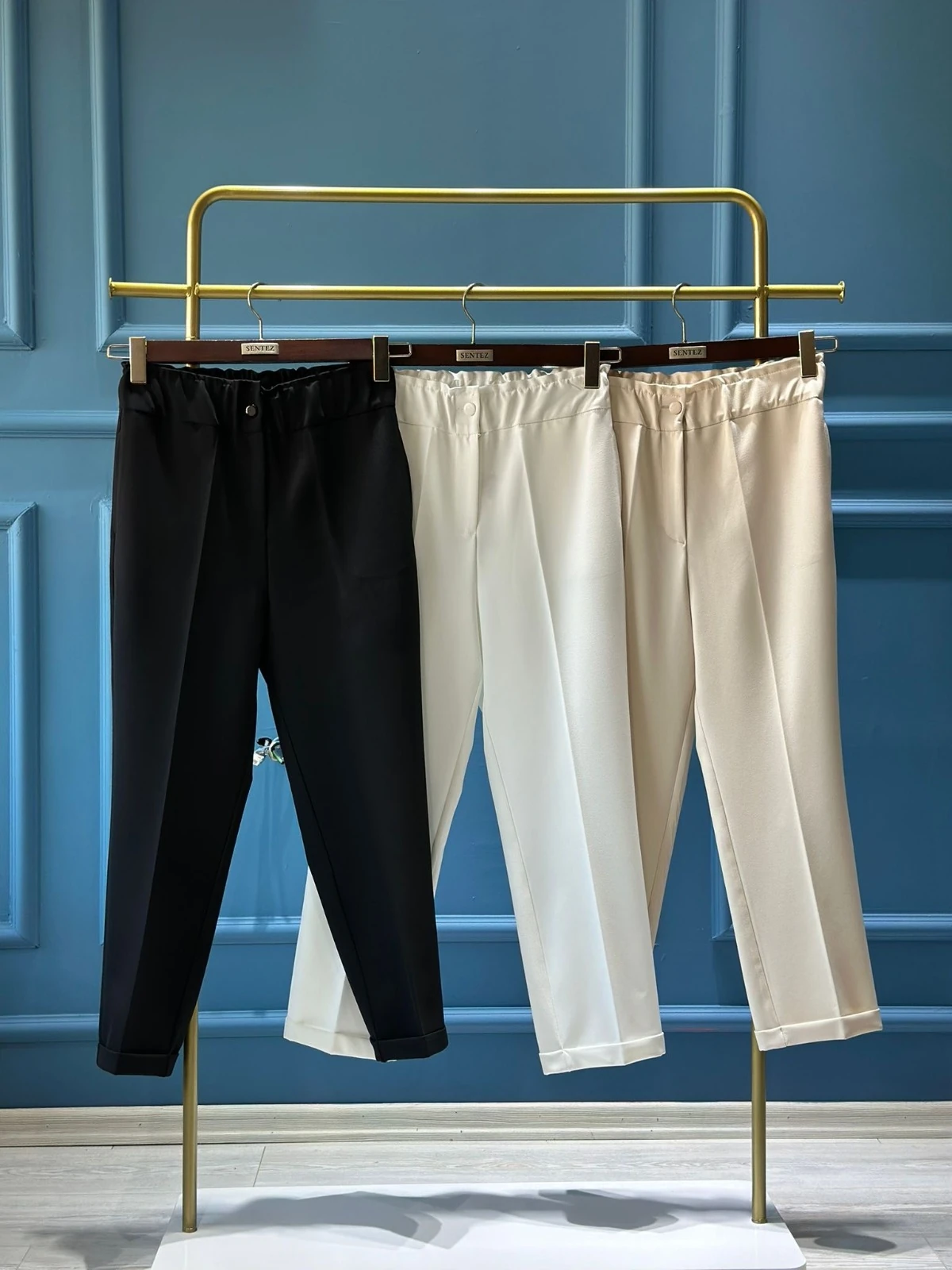 Tacsz 5514 Beli Lastikli İnce Duble Paça Pant