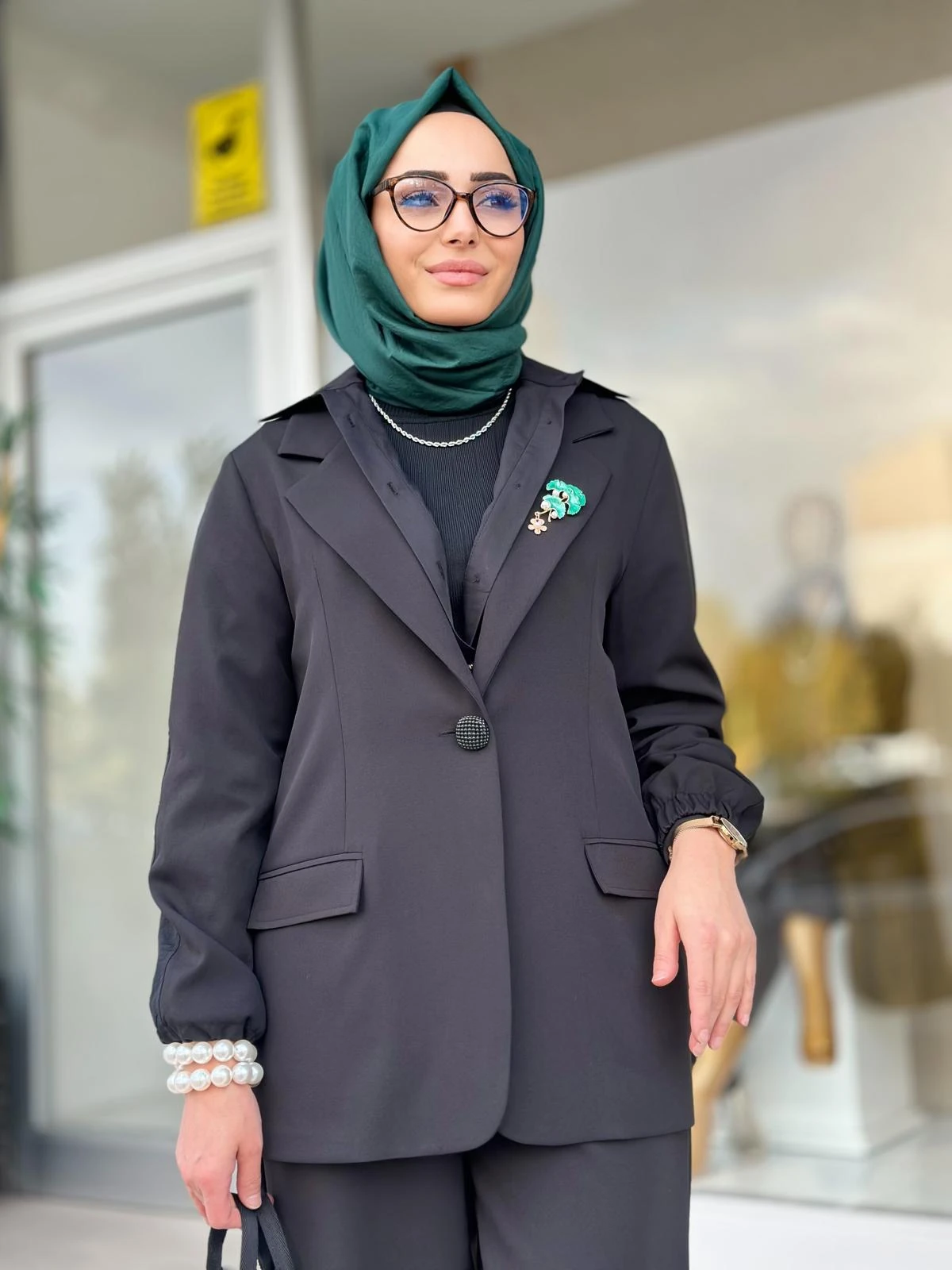 Fermuarlı Taşlı Pant. Takım-2606