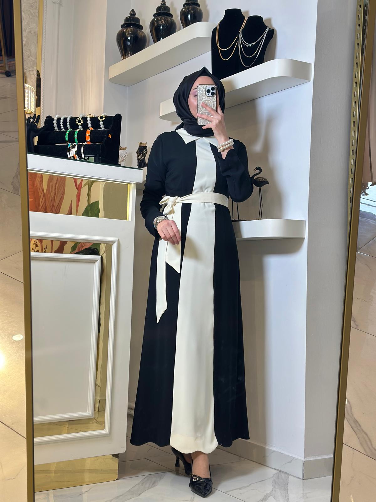 Fiyonklu Elbise-Tac 2047