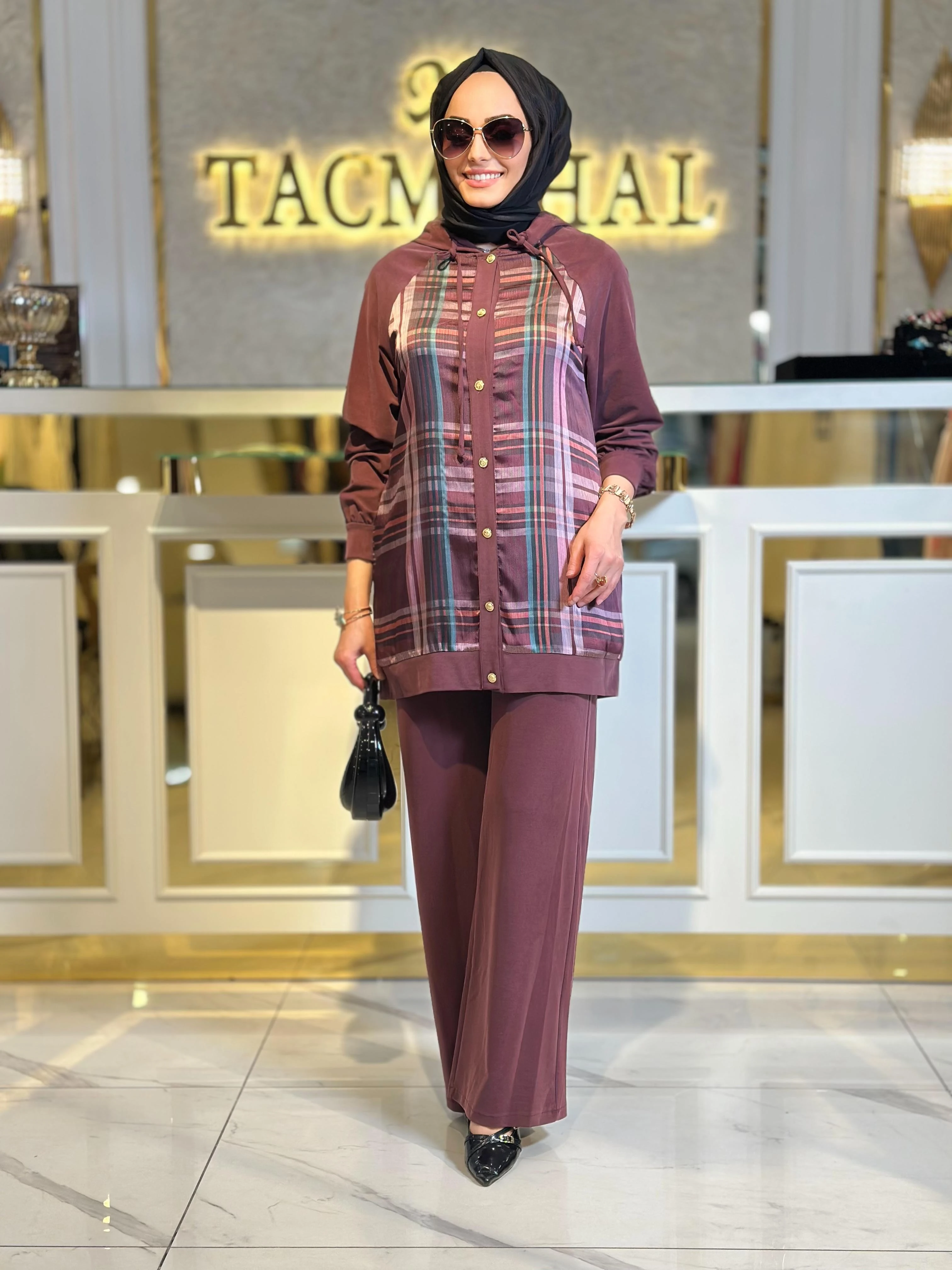 Ekose Det. Pant.Takım-Tac 8568 - BORDO