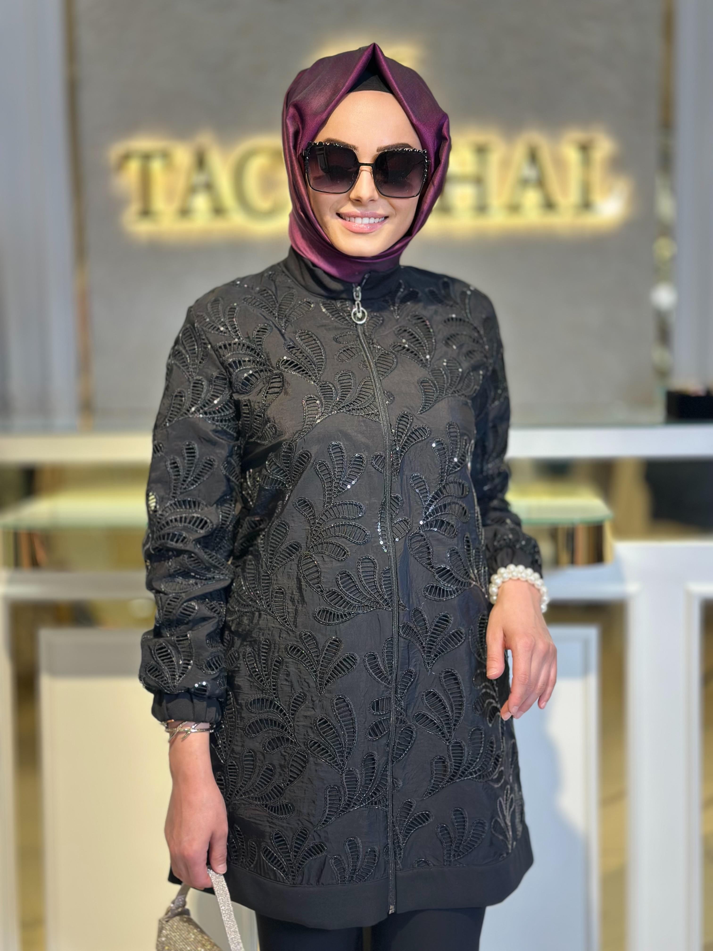 Çiçekli Boomber Ceket-Tac 4200