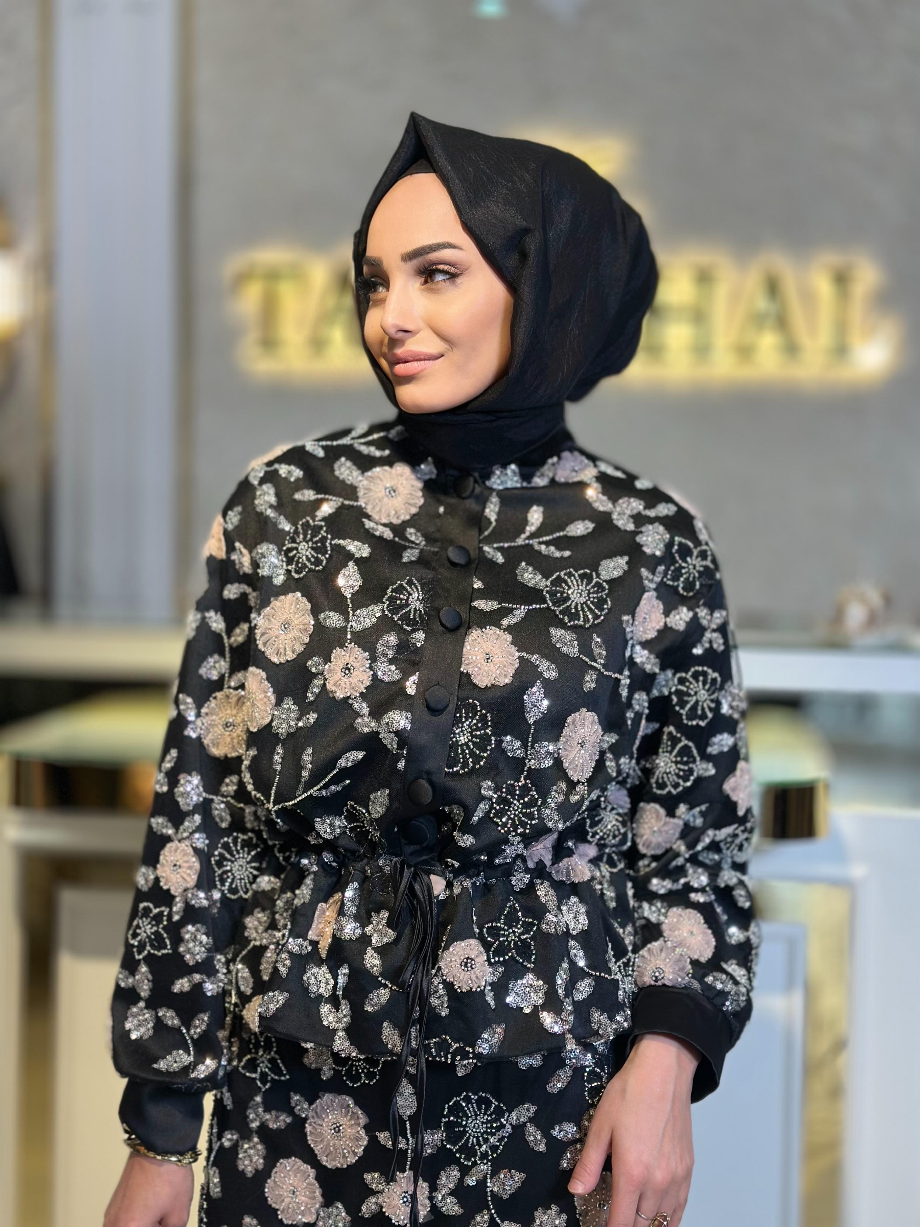 Tasarım Payet Ceket-Tac 540023 - SİYAH