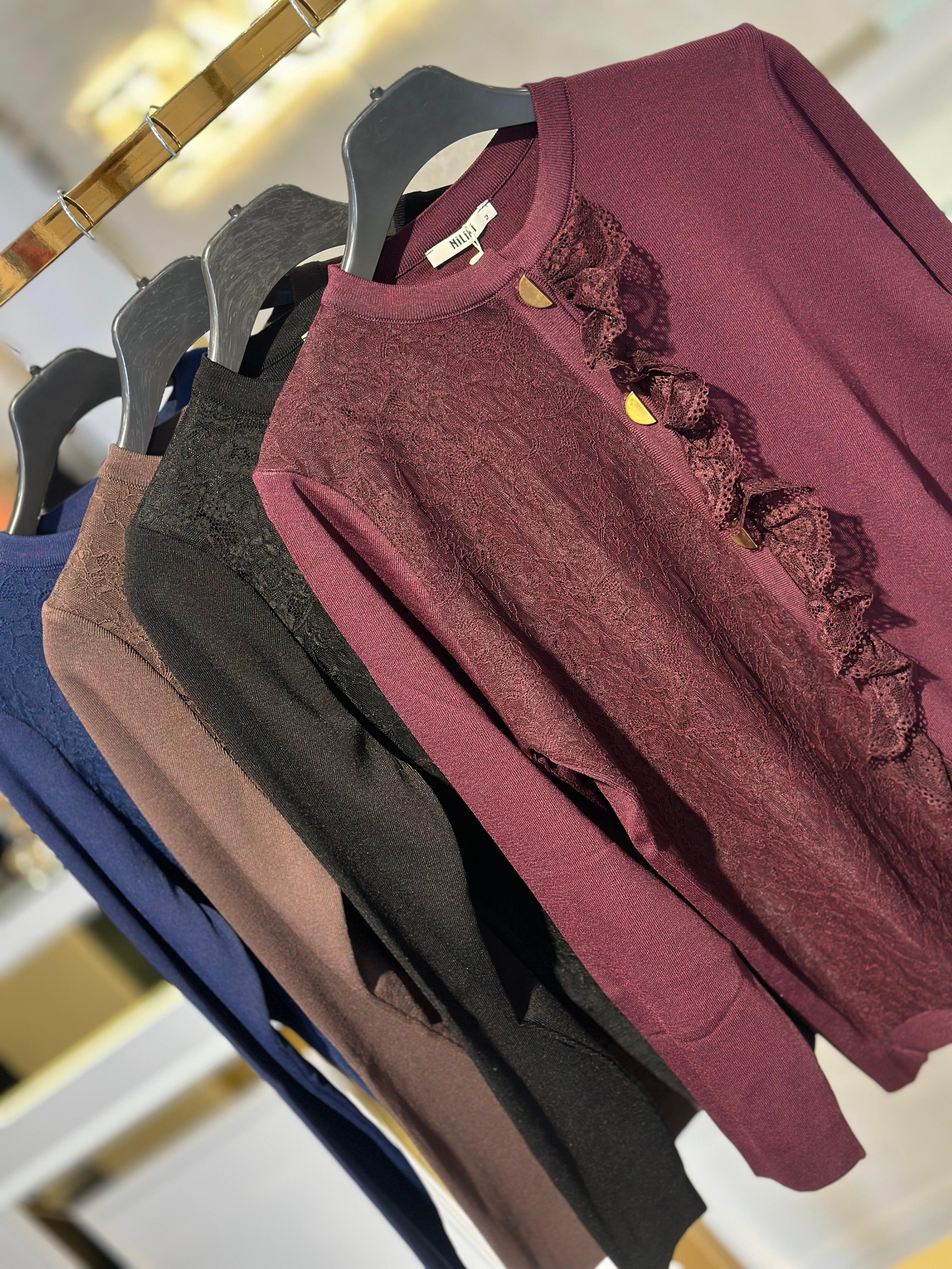 Önü Dantel Kaplamalı Hırka-Tac 3079