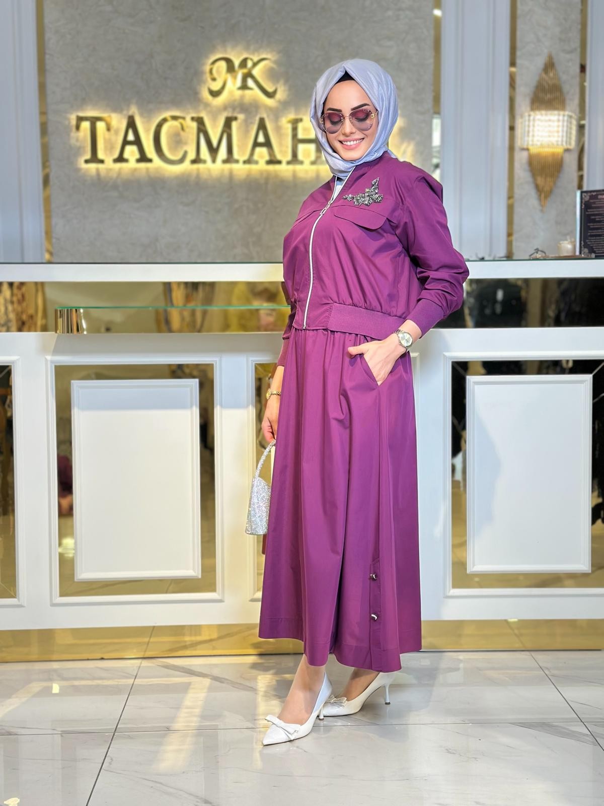 Taşlı Fermuarlı Takım-Tac 1502 - MÜRDÜM