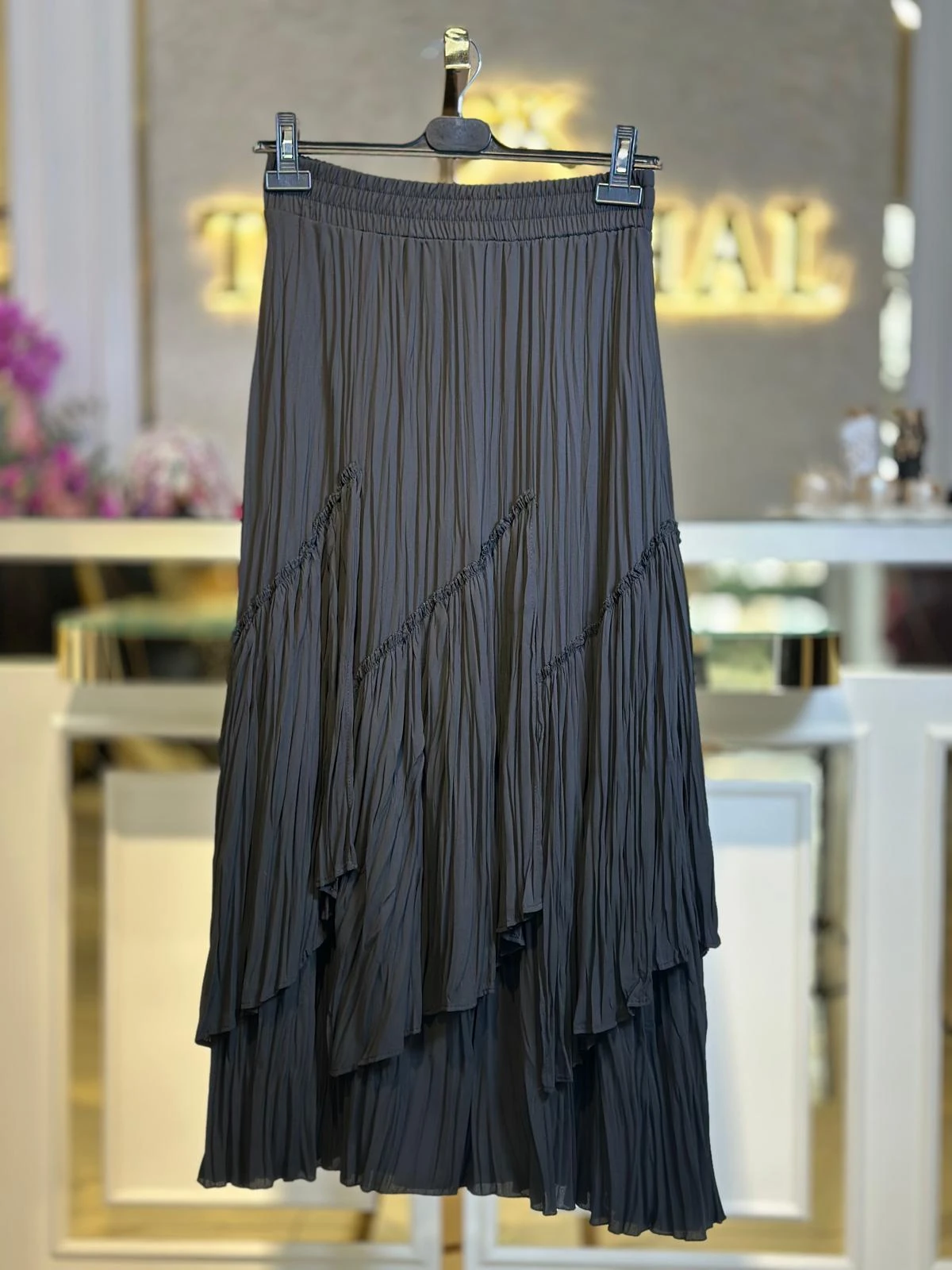 Parçalı Kırıştırma Etek-Tac 5475