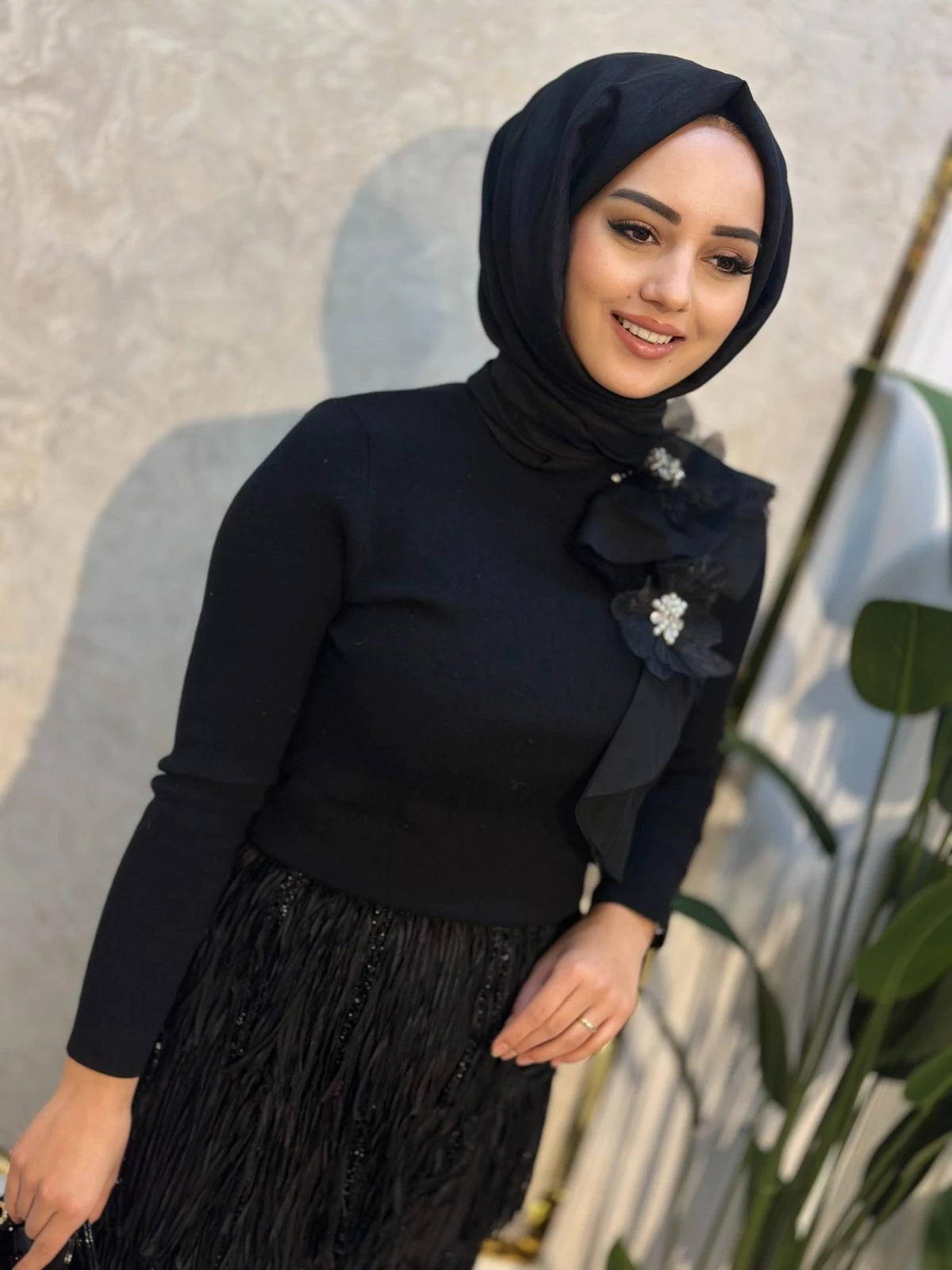 Omzu Çiçek İthal Bluz-Tac 00415