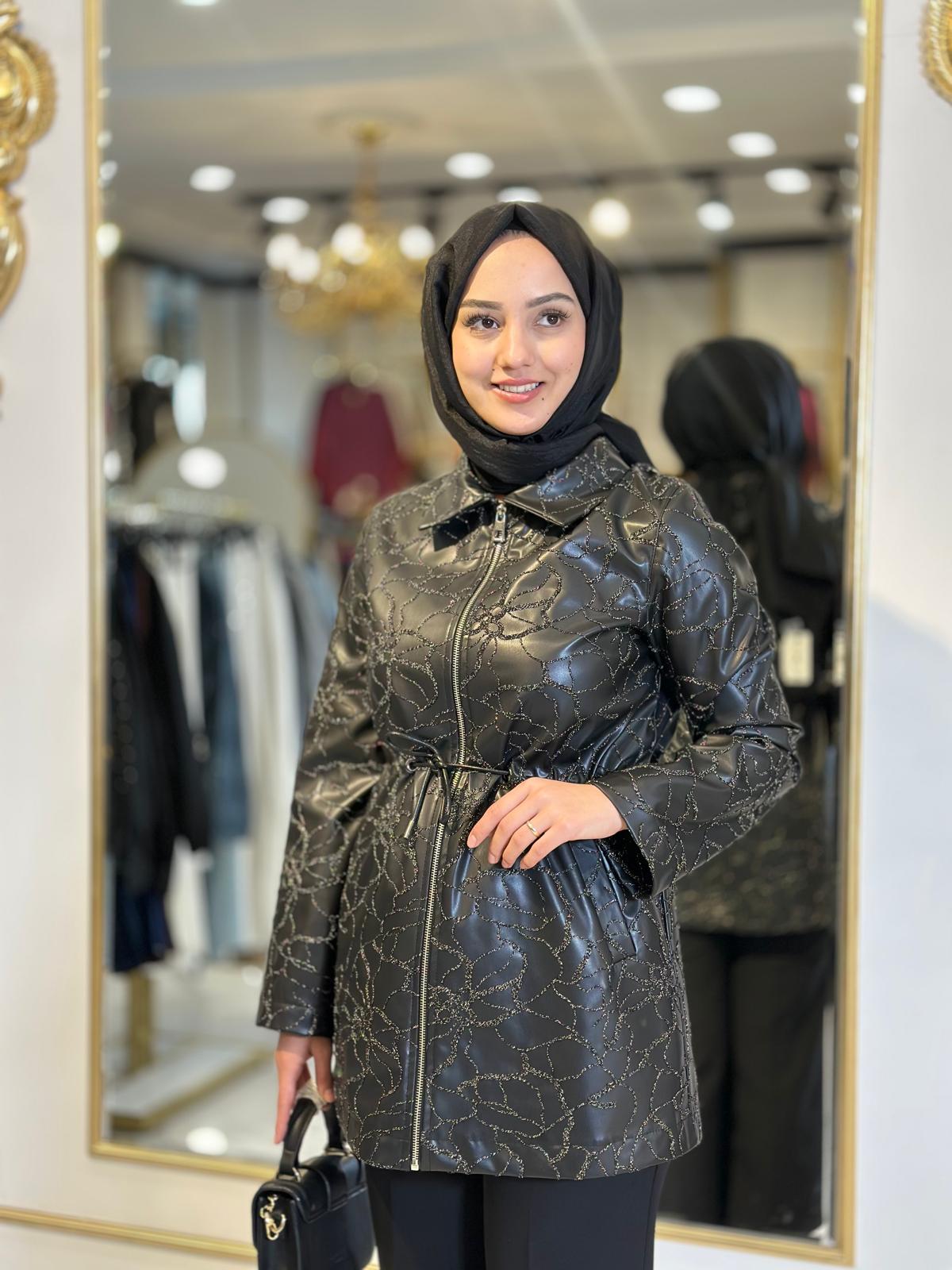 Pivoine Desenli Ceket-Tac 32699