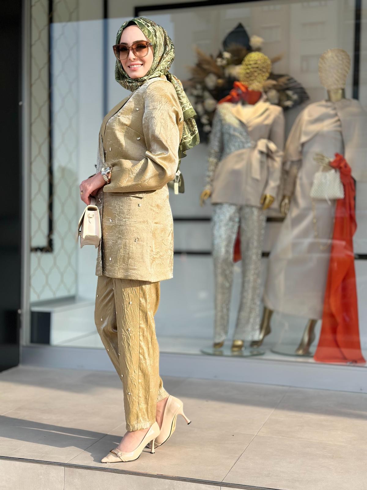 Kruvaze Kapama Pant.Takım-Tac 15185