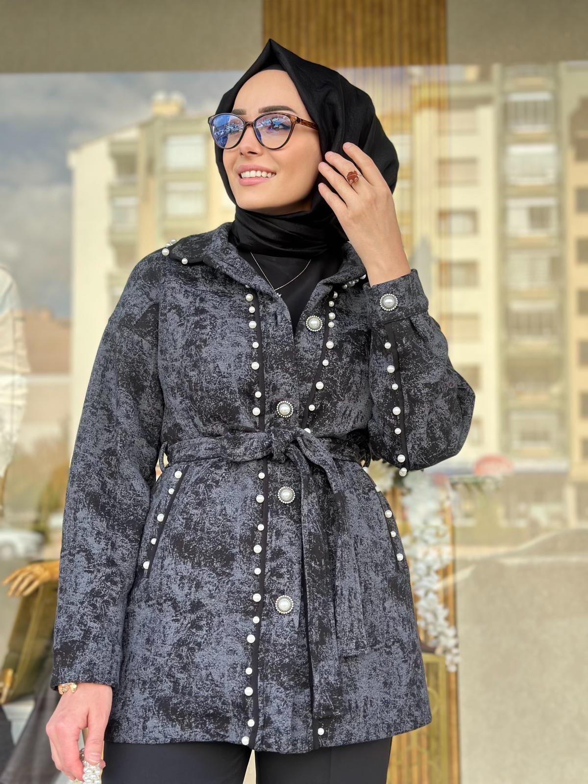 İnci Detaylı Ceket-Tac 7930