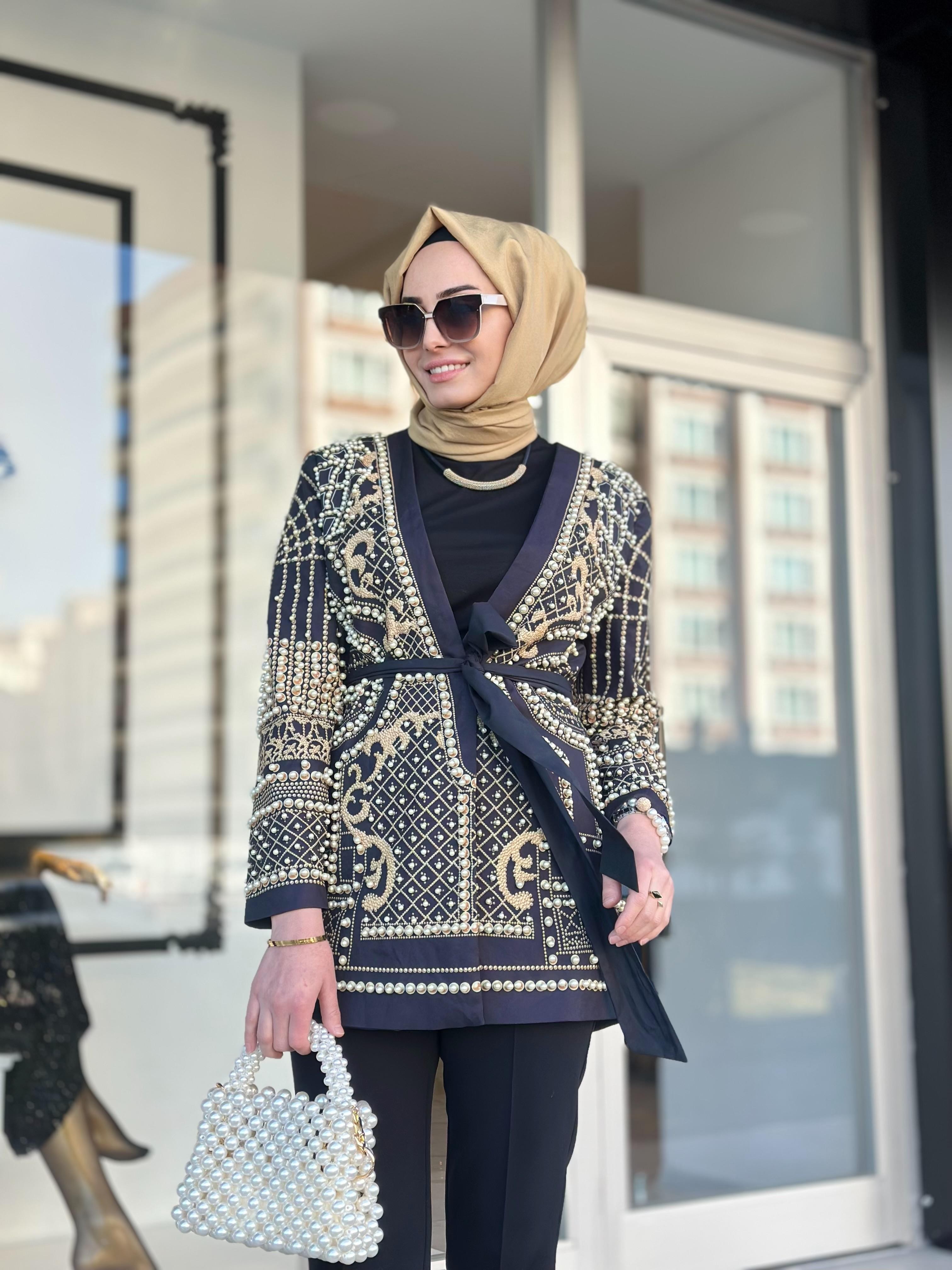 İthal İncili Blazer Ceket-Tac 9992