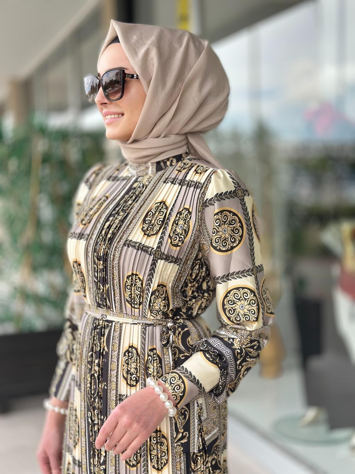 Versace Saten Elbise-Tac 49838