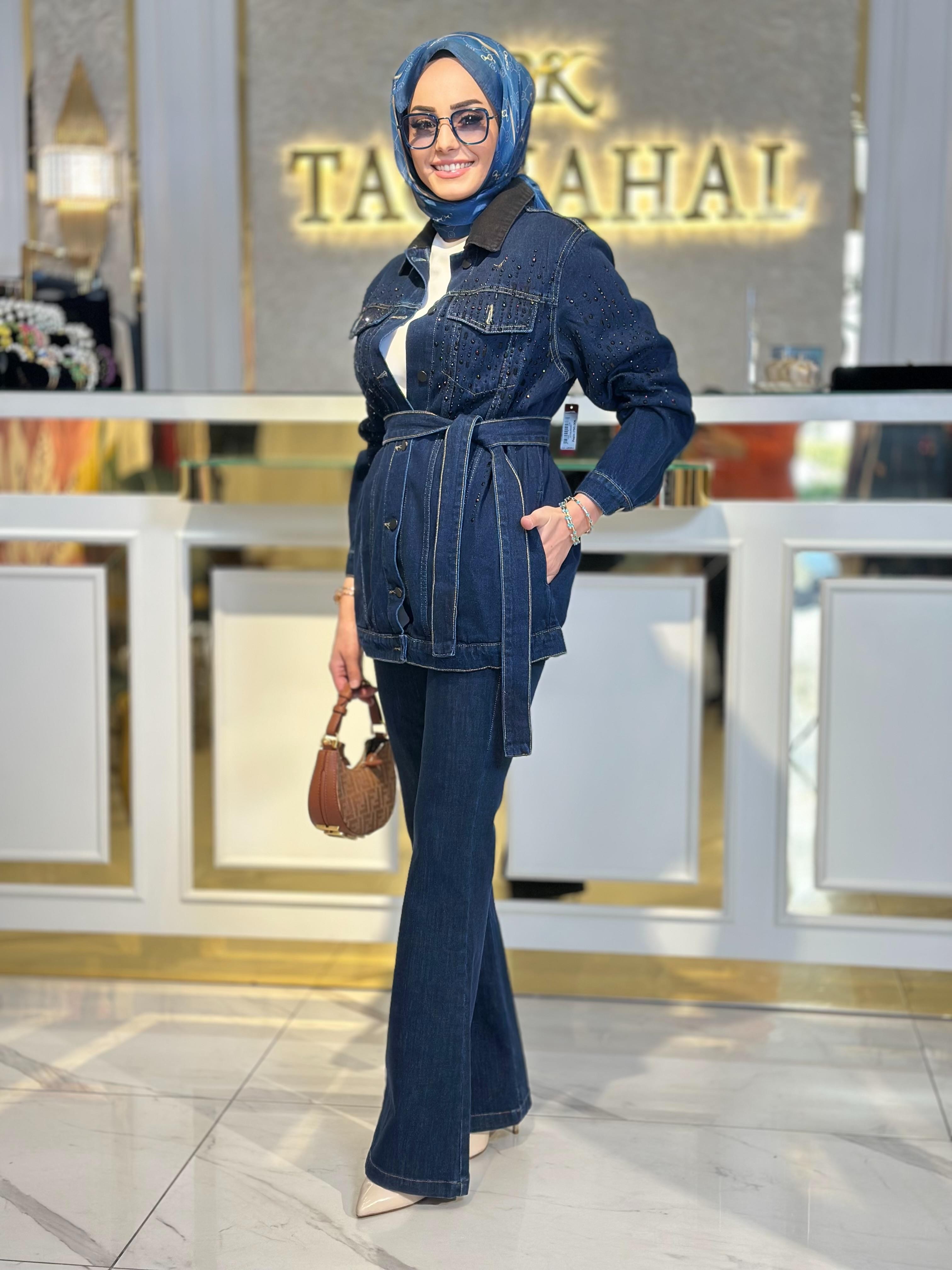 Verona Taşlı Denim Ceket-Tac 1566