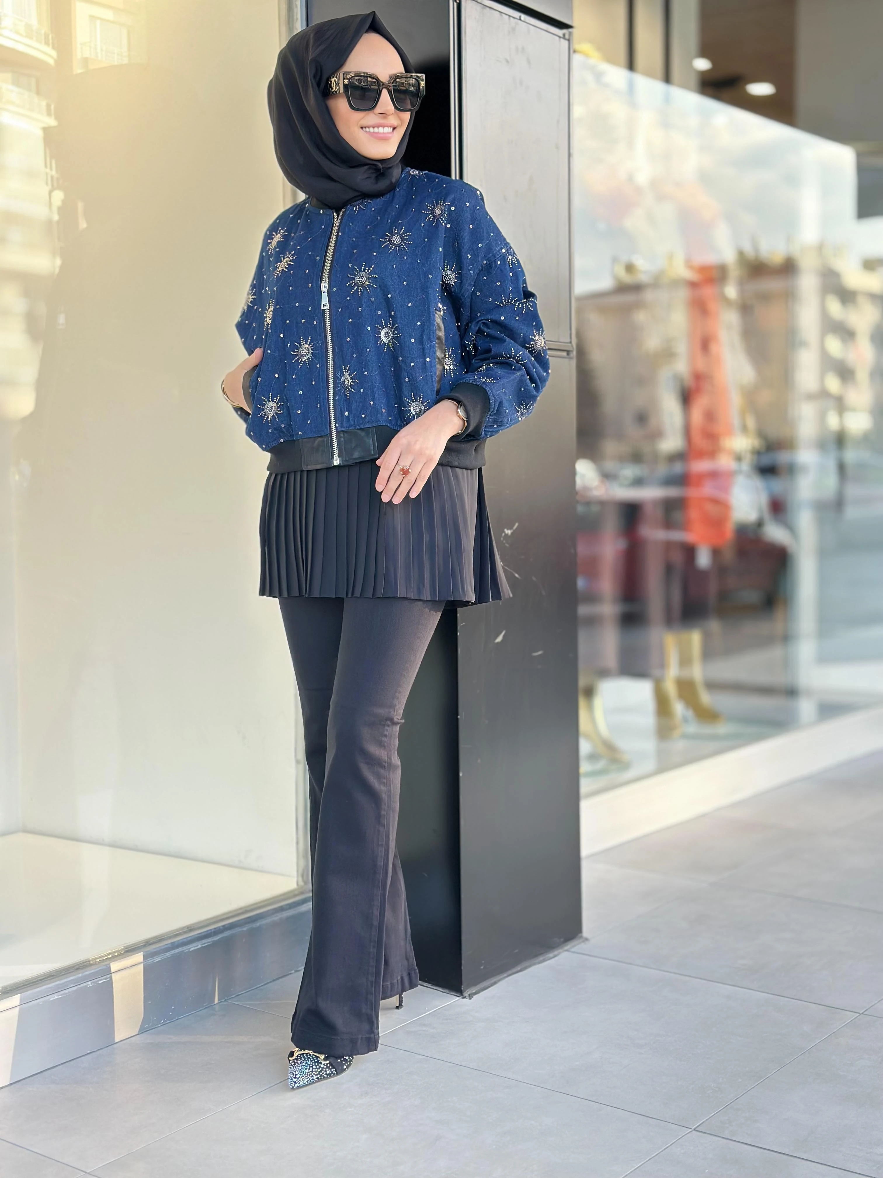 İthal Kısa Kot Ceket-Tac 87968