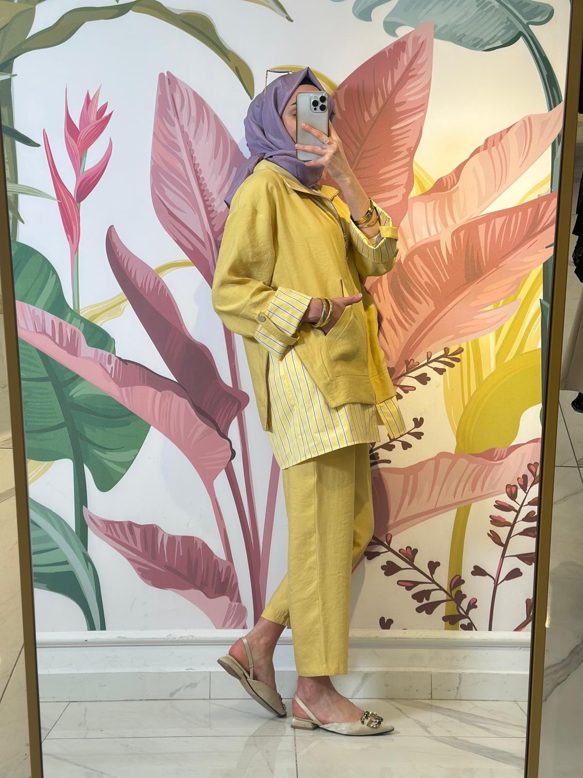 Çizgili Poplin Pant.Takım-Tac 2097