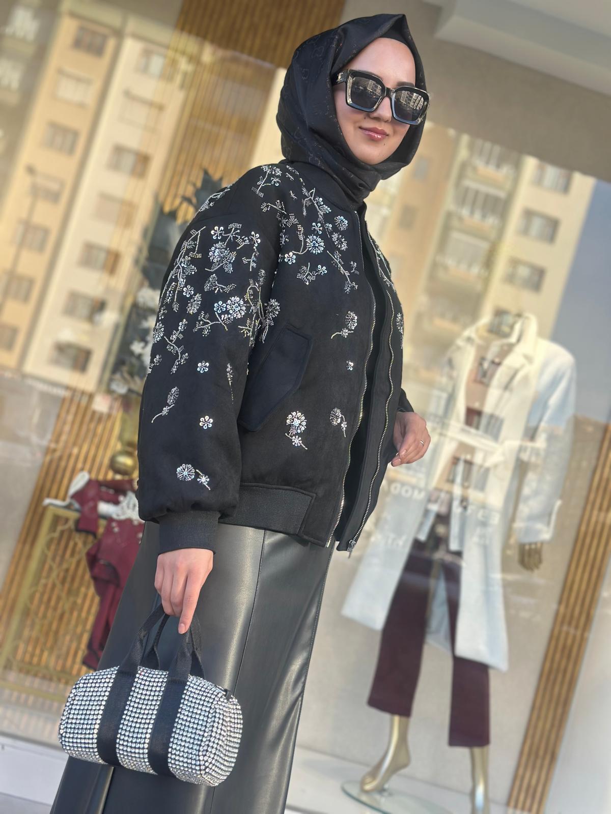 İşlemeli İthal Ceket-Tac 52645