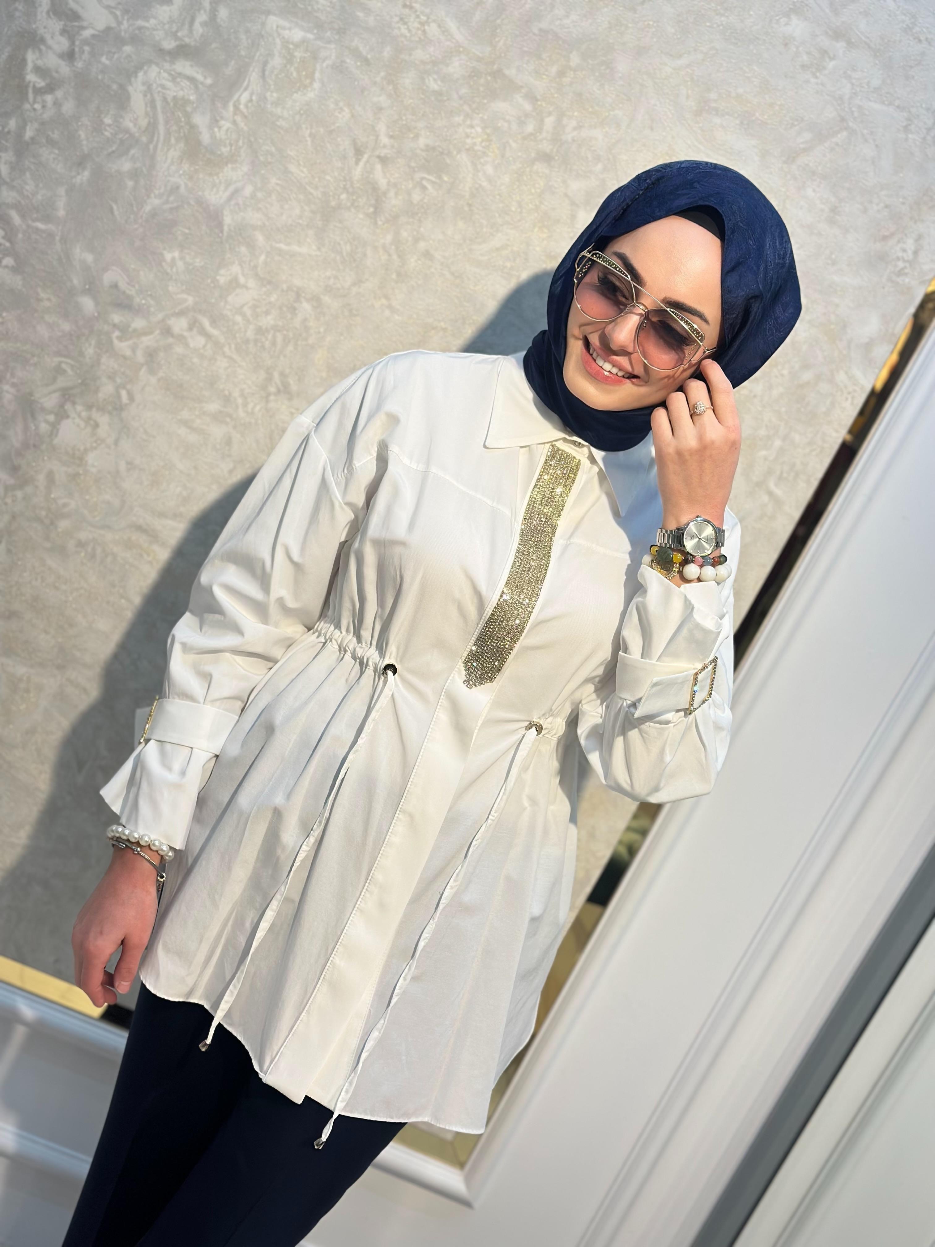 Önü Taşlı Gömlek-Tac 8600