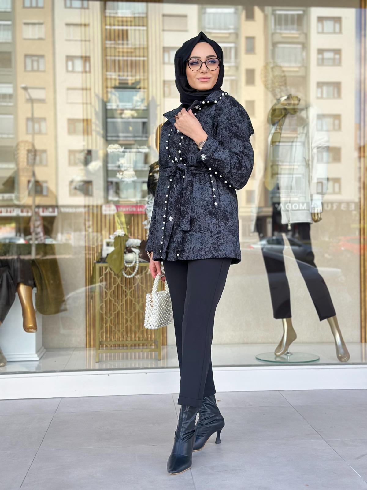 İnci Detaylı Ceket-Tac 7930