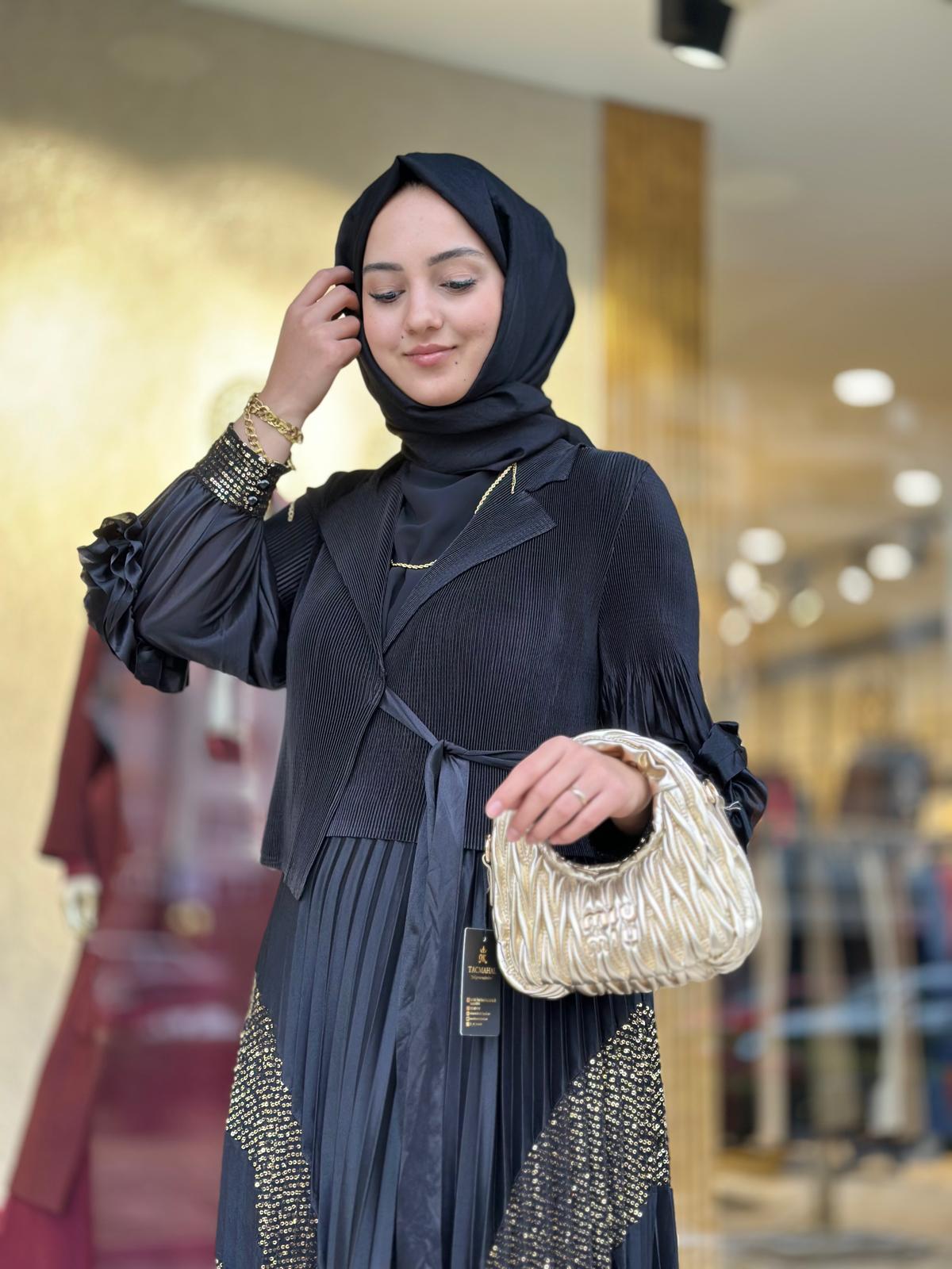 Pulpayetli İthal Elbise-Tac 85272