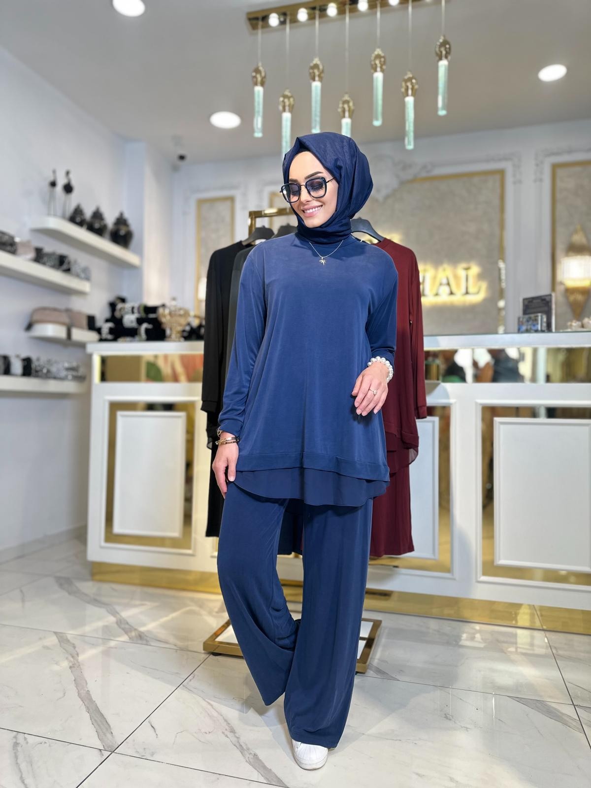 Modal Penye Pant.Takım-Tac 14352 - LACİVERT