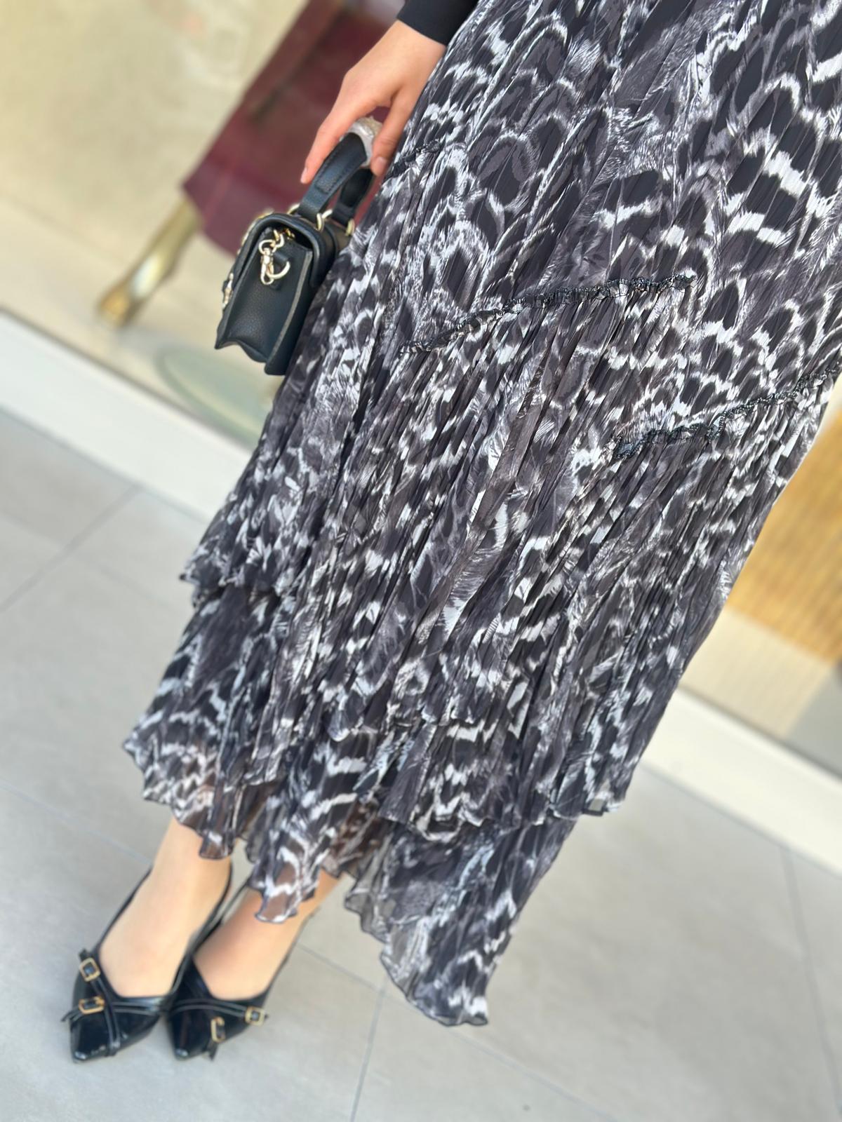 Leoapar Parçalı Kırıştırma Etek-Tac 5476