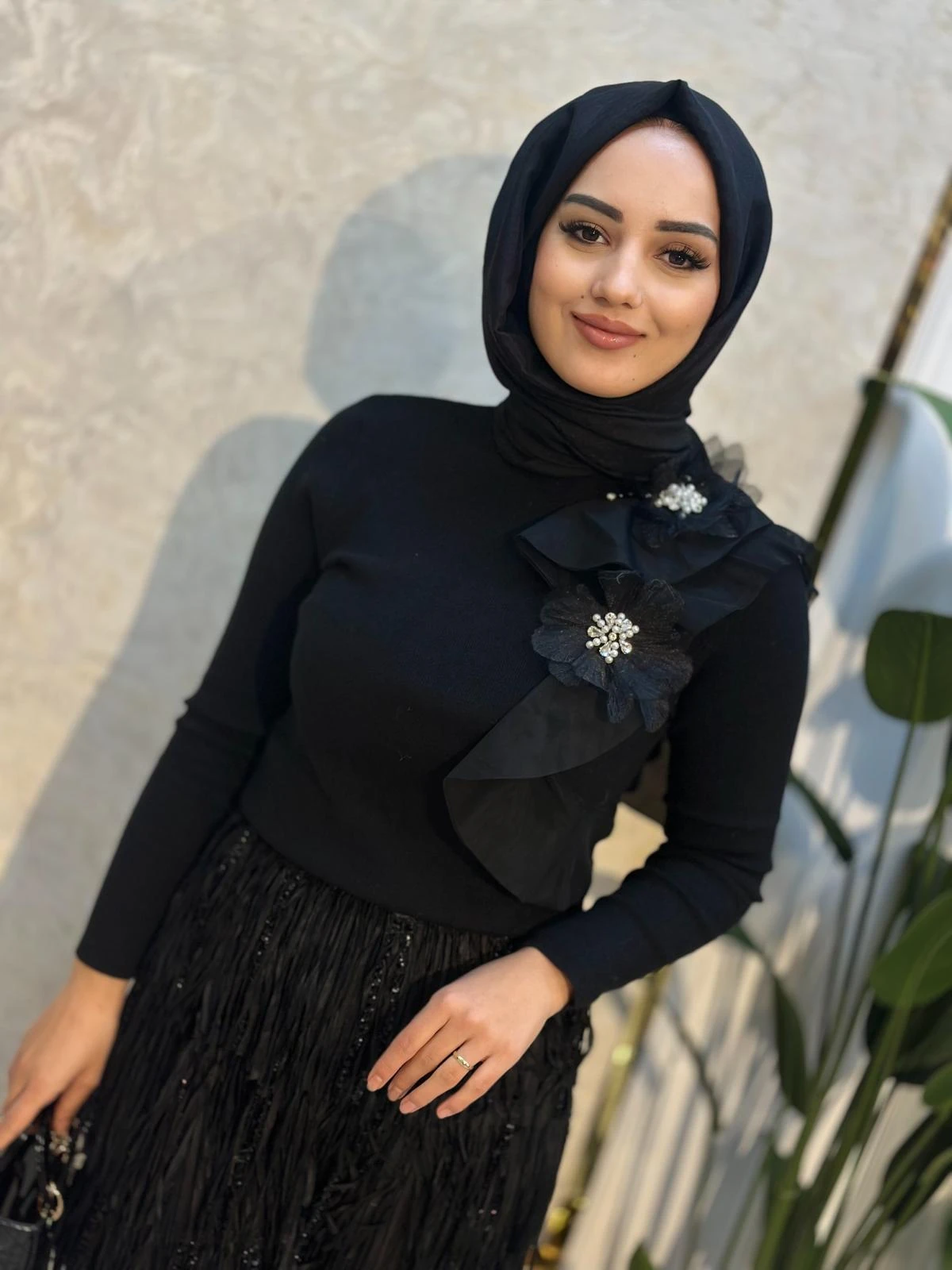 Omzu Çiçek İthal Bluz-Tac 00415