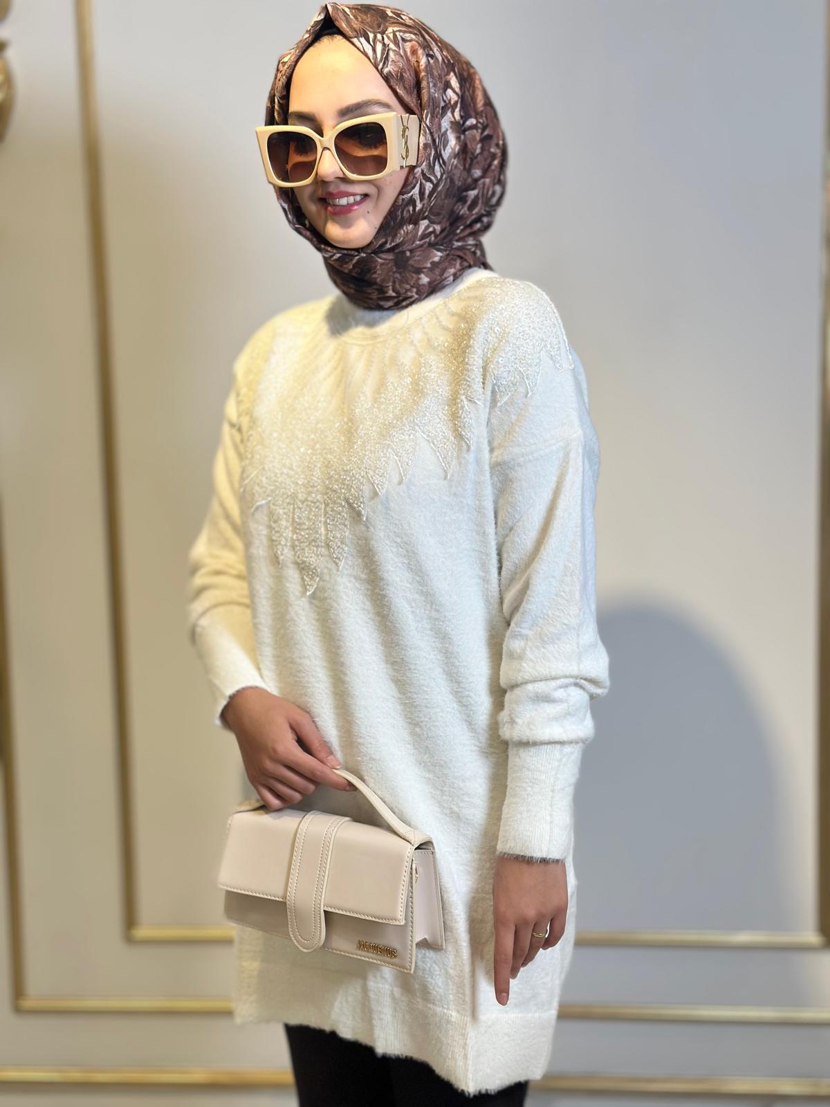 Boncuk Det.Angora Kazak-Tac 140384 - Ekru