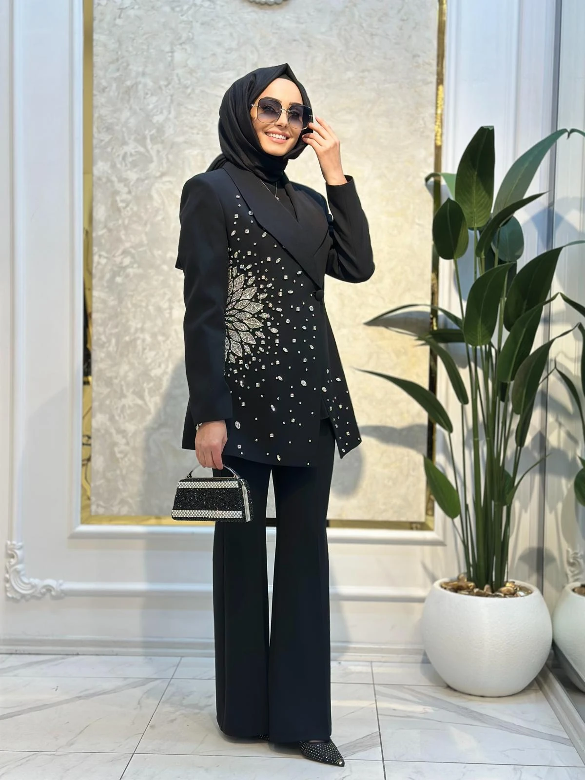 Çiçek Taşlı Takım-Tac 6133