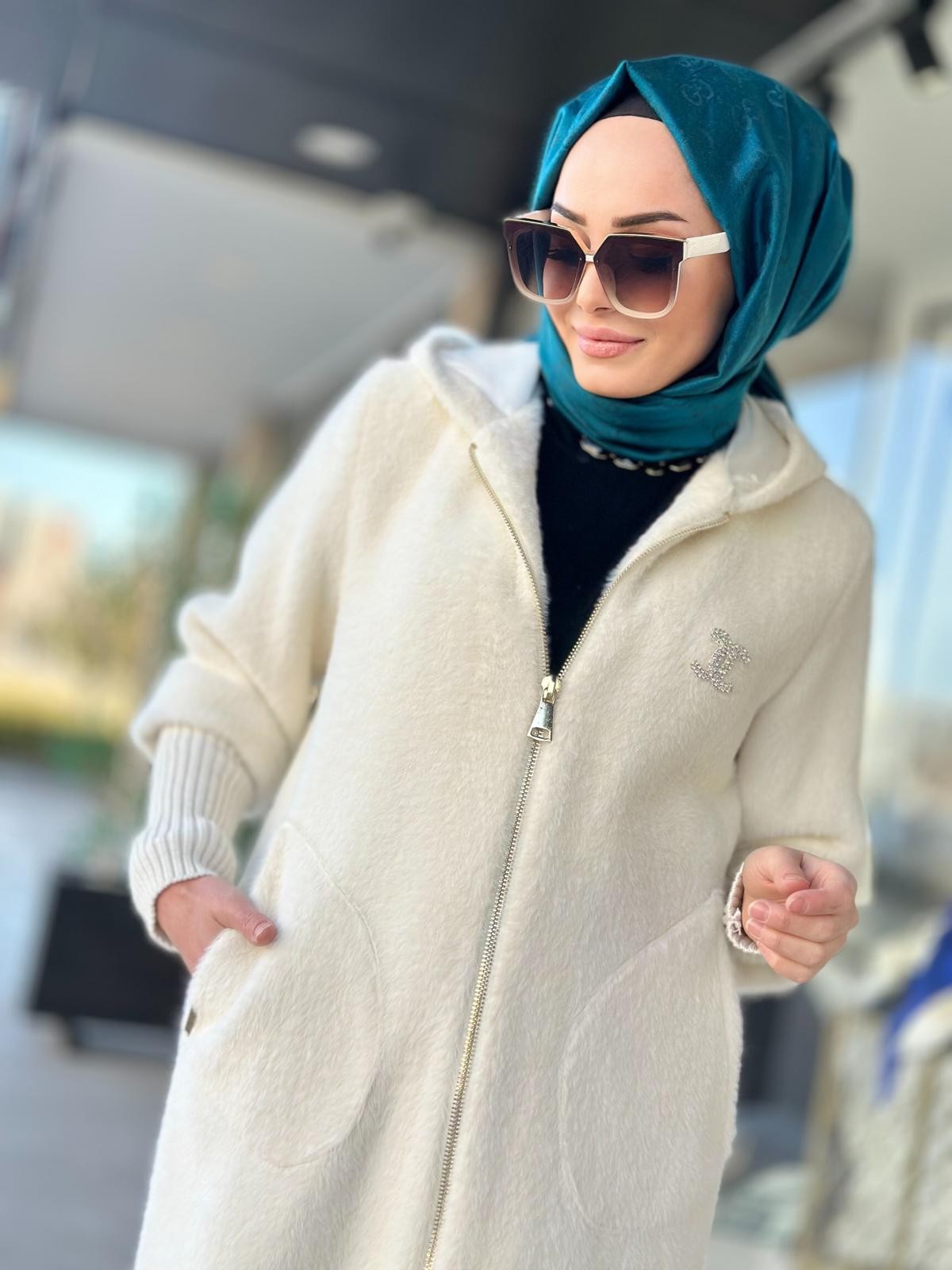 Fermuarlı Angora Kaban-Tac 7114