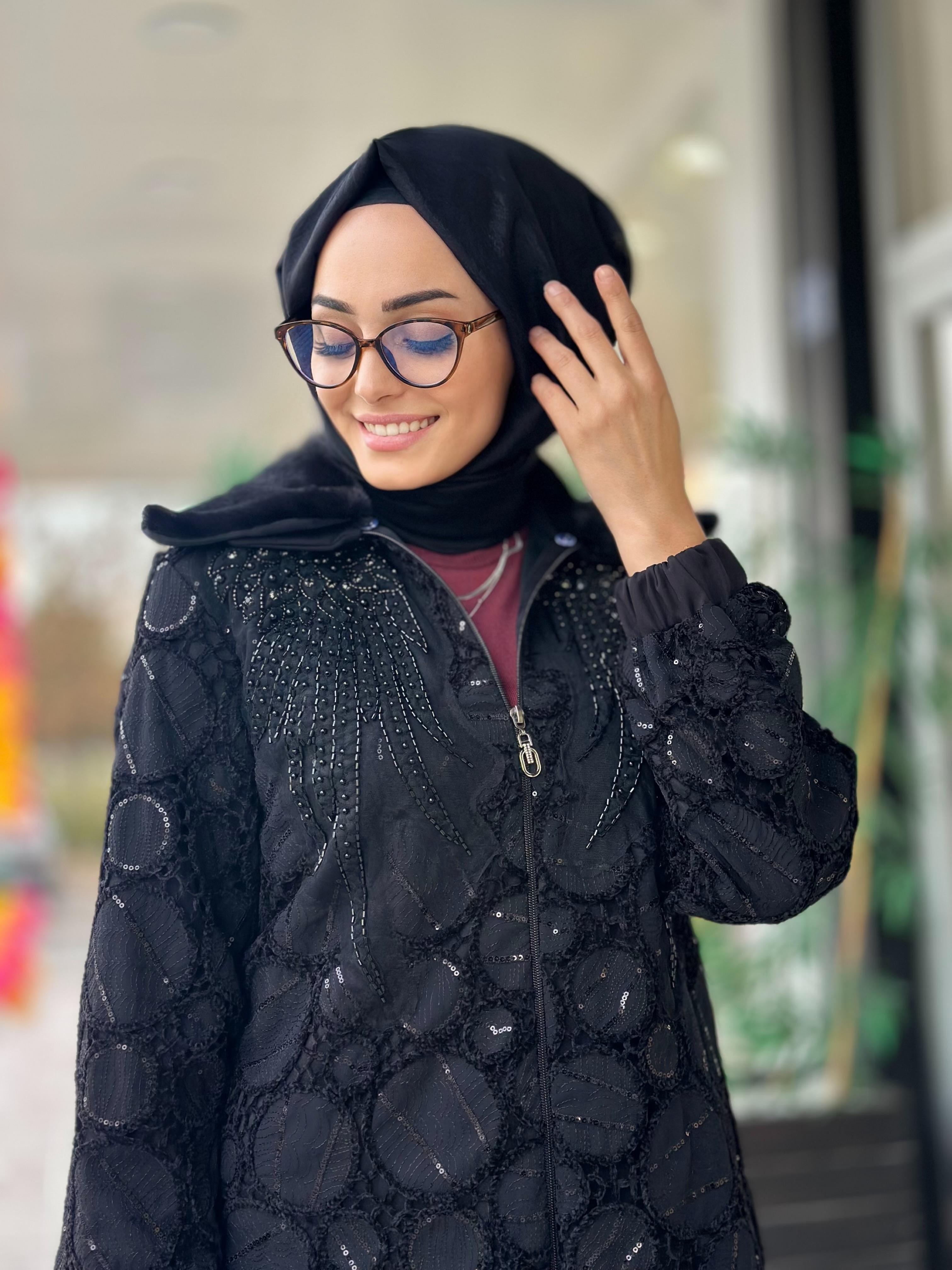 Yaka Kürklü Güpür Kap-Tac 4209