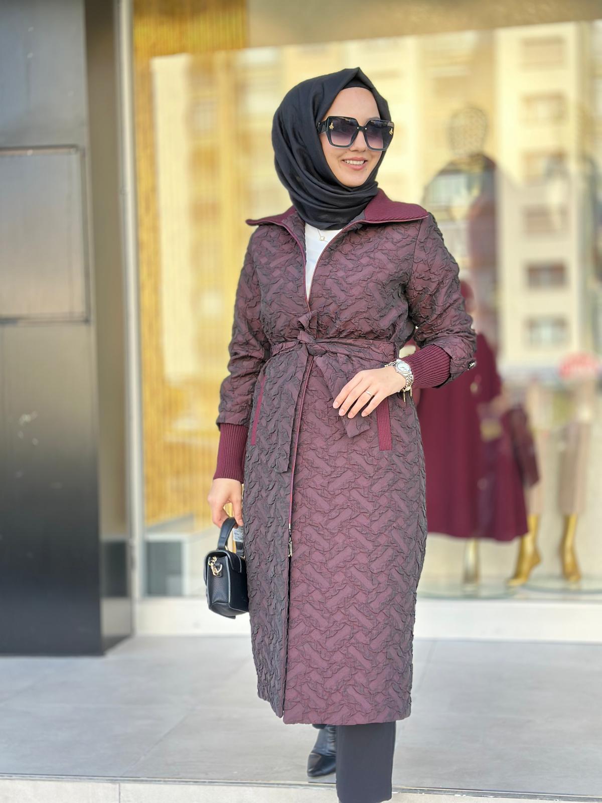 Jakarlı Kabartmalı Kap-Tac 2911 - BORDO