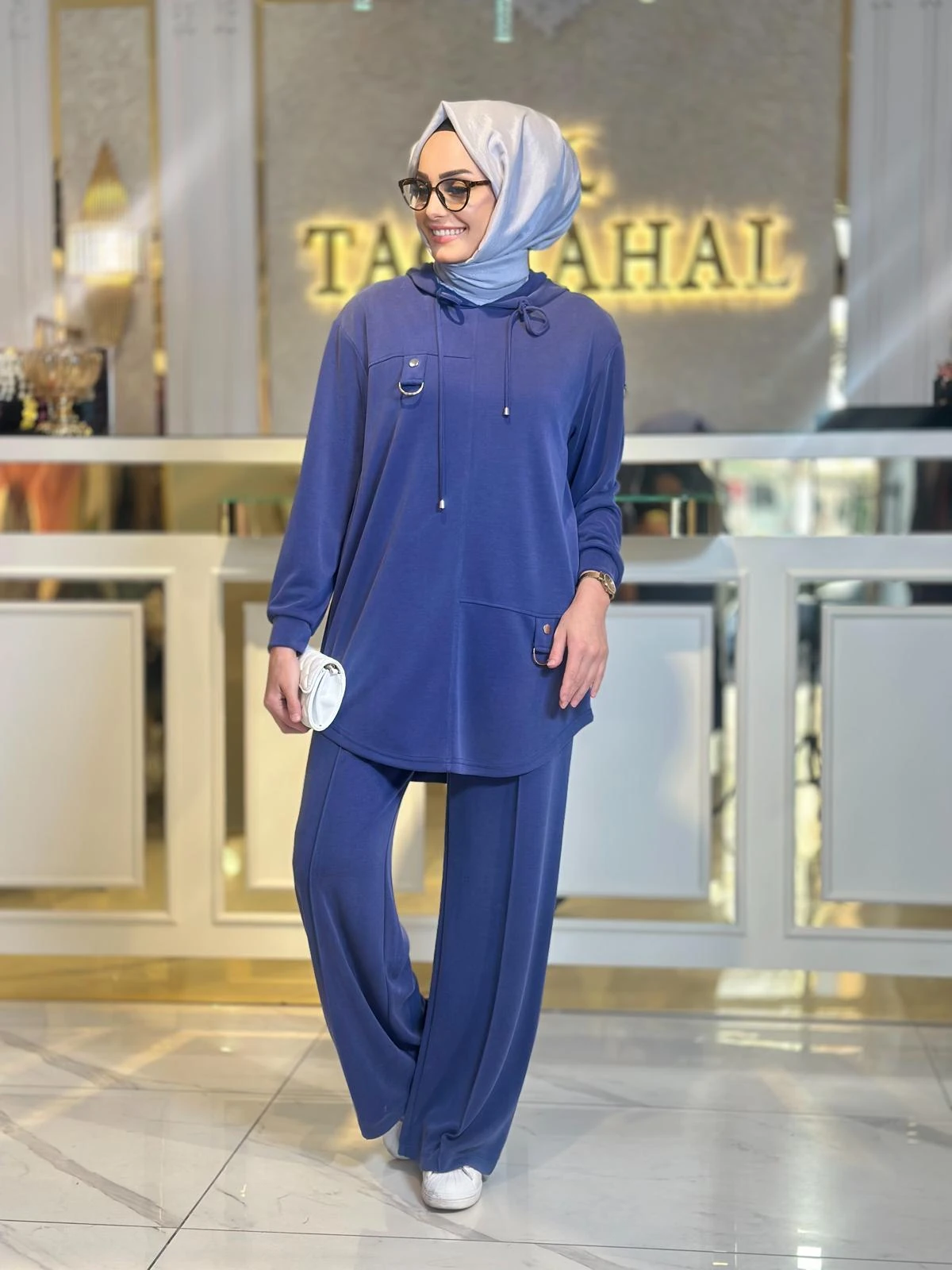 Spor Kapşonlu Takım-Tac 14386 - MAVİ