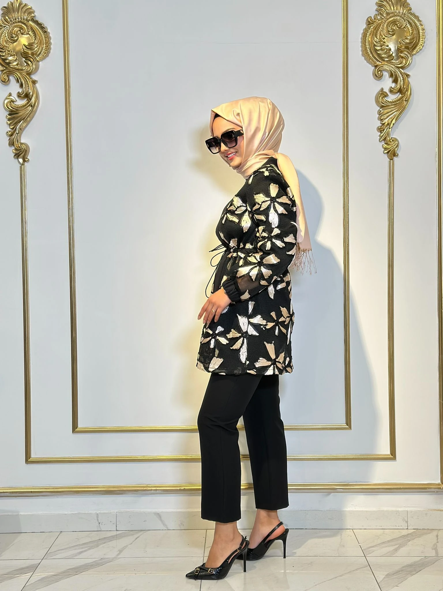 Çiçekli File Giyçık-Tac 4228