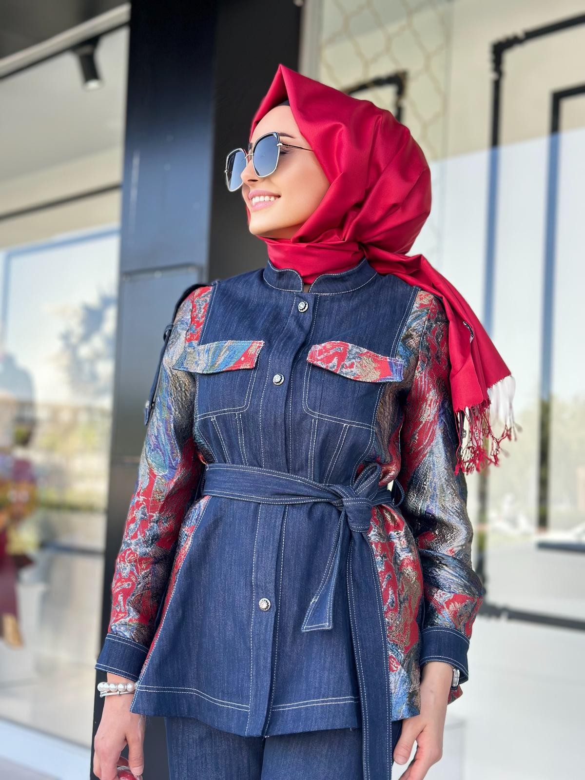 Jakarlı Denim Takım-Tac 1528