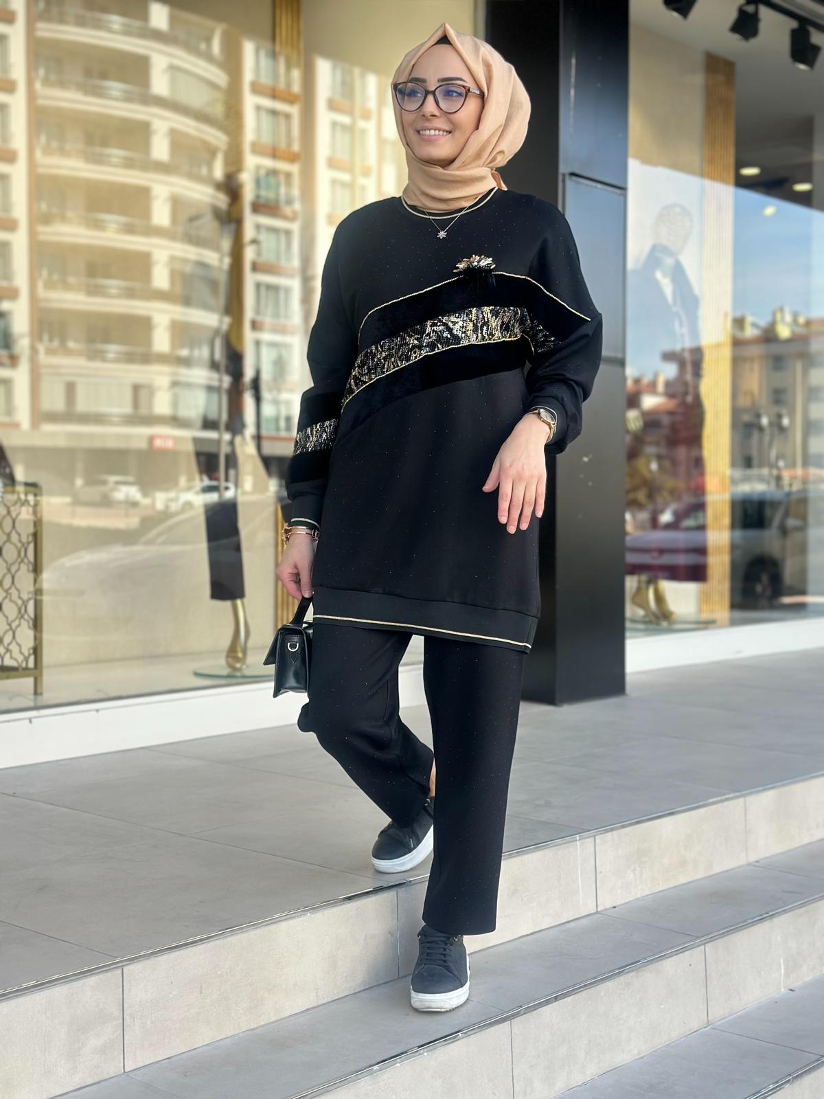 Angora Det. Ribanalı Pant. Takım-Tac 8850