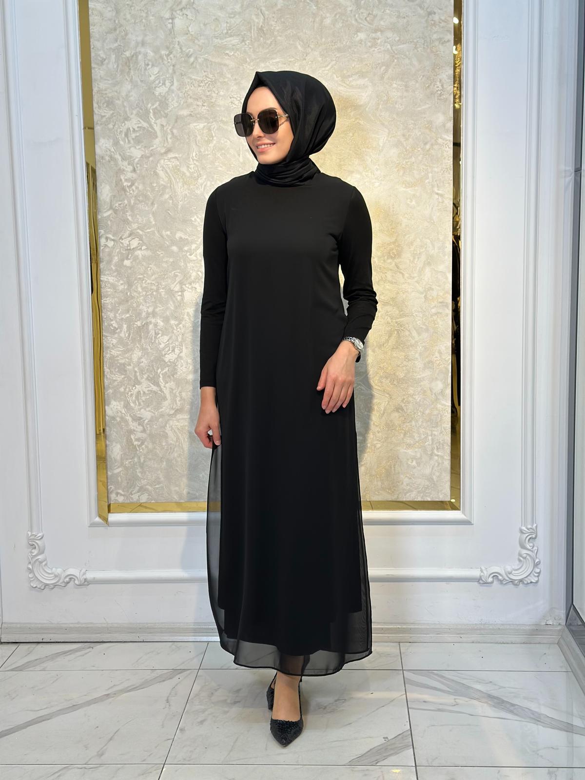 Önü Şifon Elbise İçlik-Tac 12447