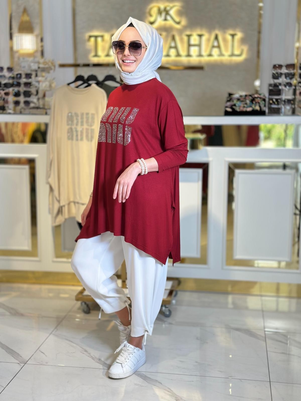 Mıu Mıu Bluz-Tac 30003 - BORDO