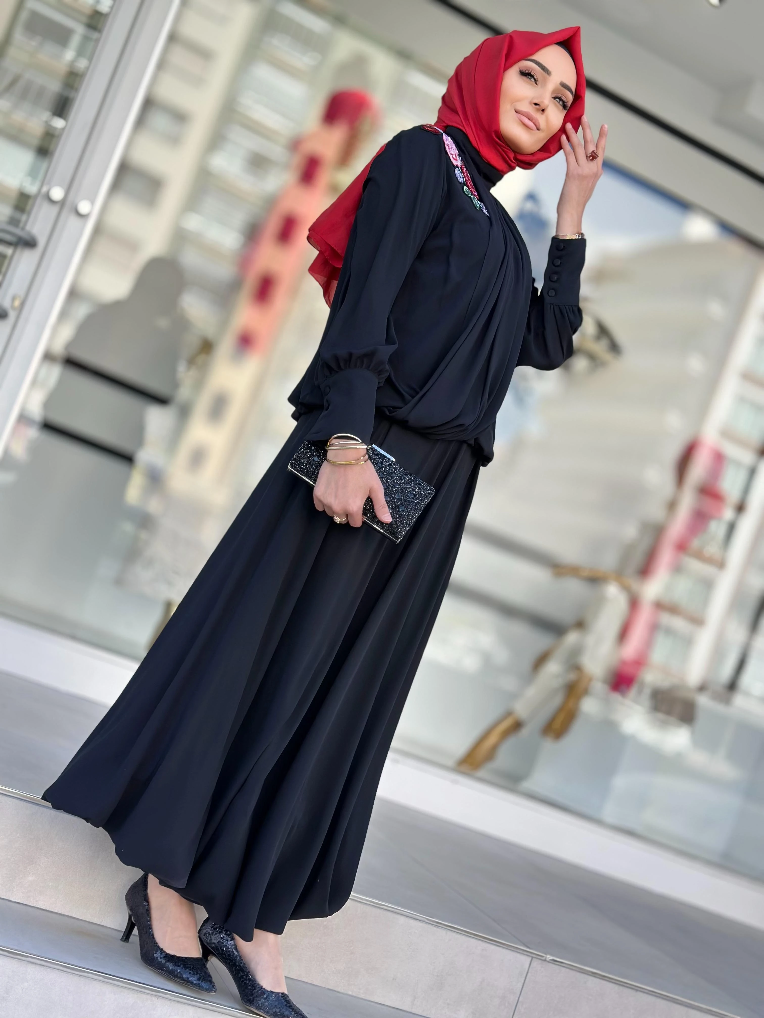 Paris Çiçekli Bluz Takım-Tac 540027