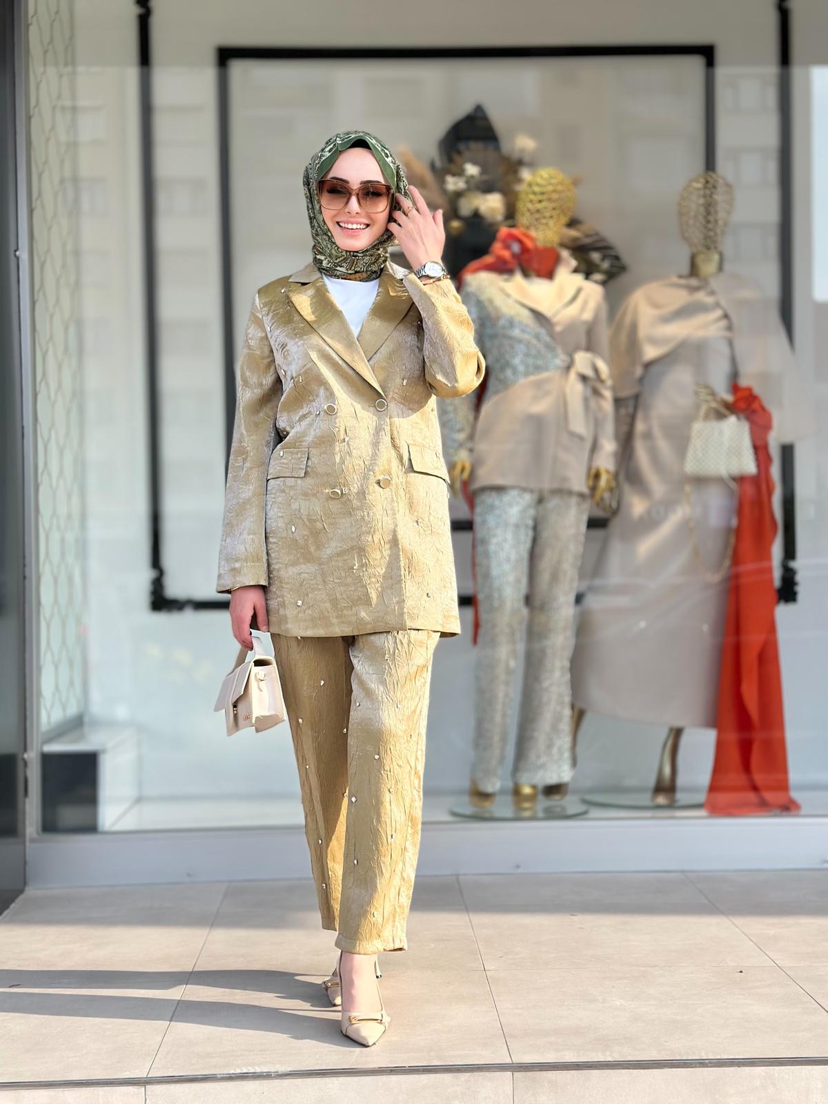 Kruvaze Kapama Pant.Takım-Tac 15185 - YAĞ YEŞİLİ