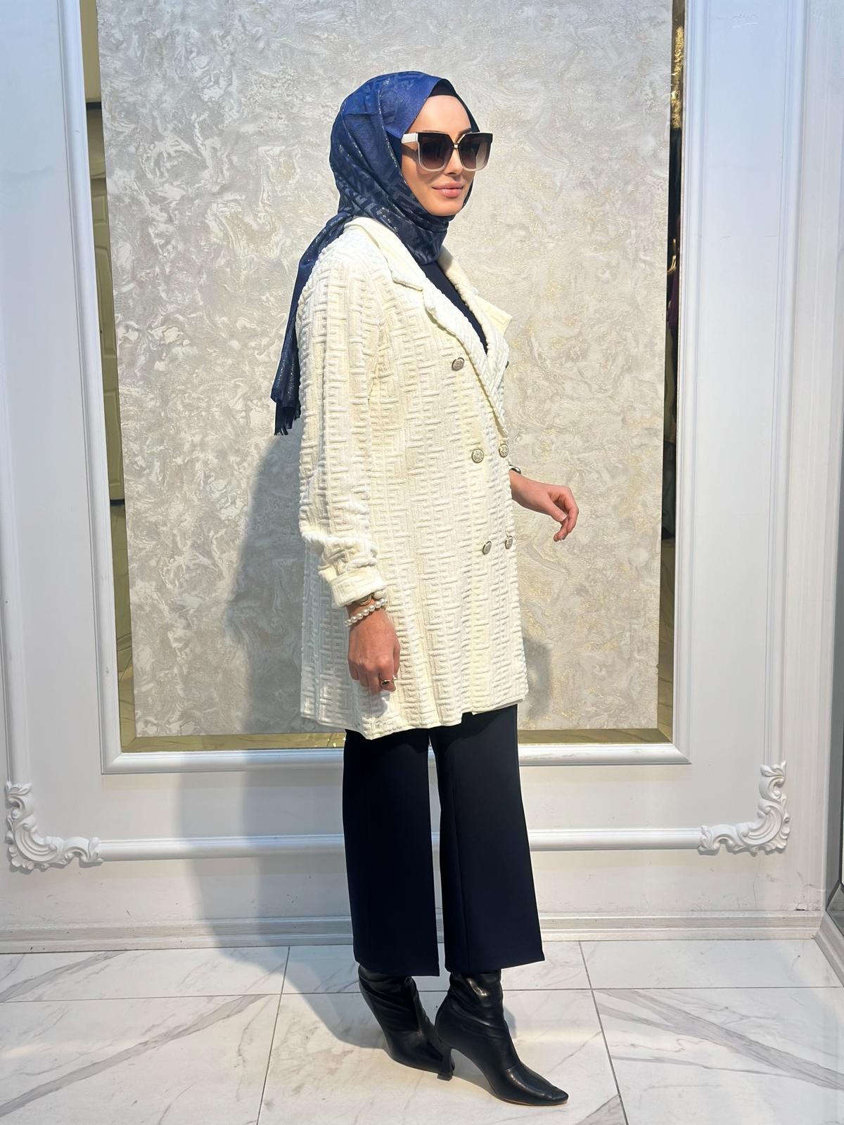 Tac 21499 1 Havlu Örgülü Kruvaze Rayon Hırka