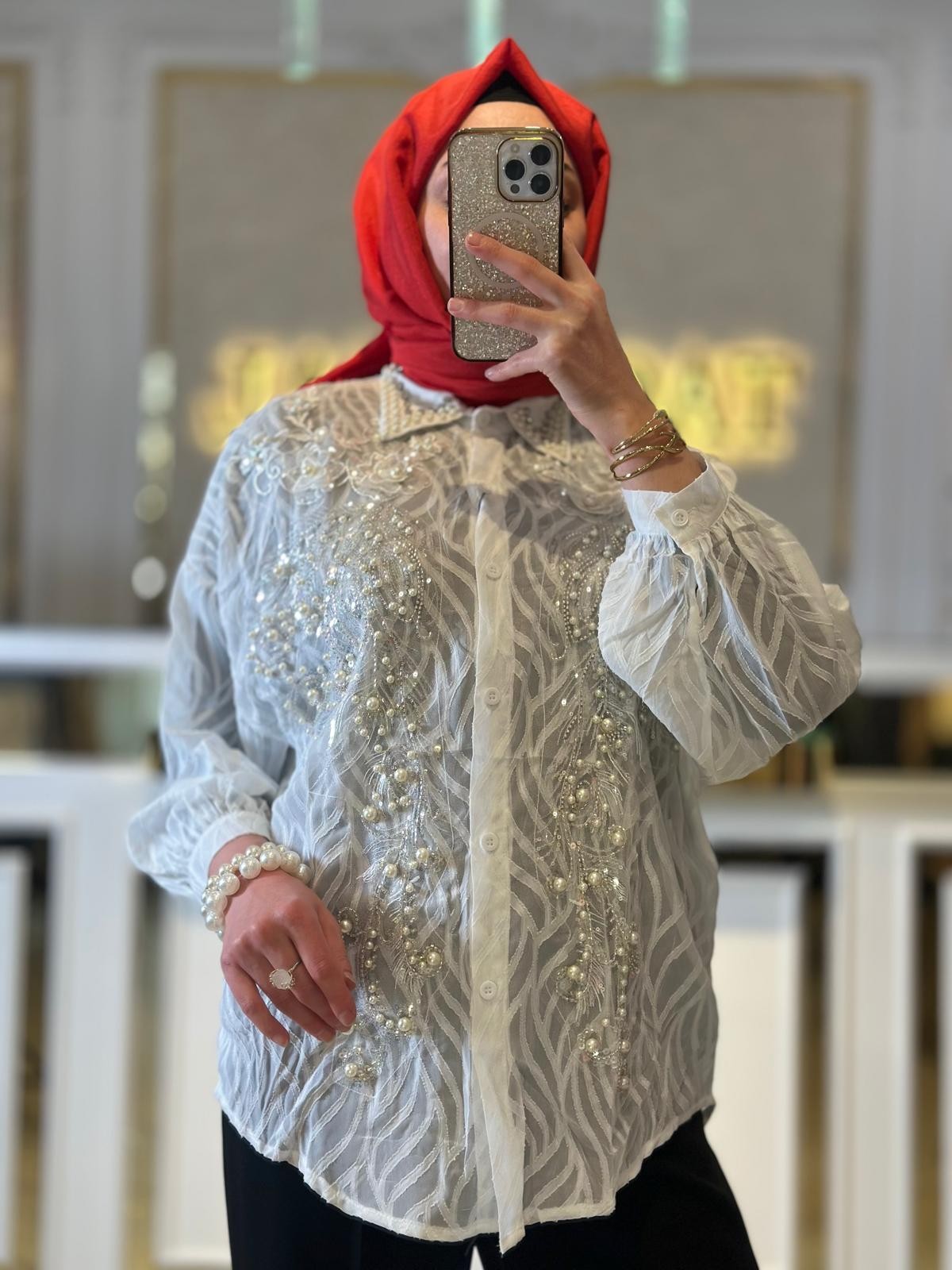 İthal Desenli Gömlek-Tac 40110