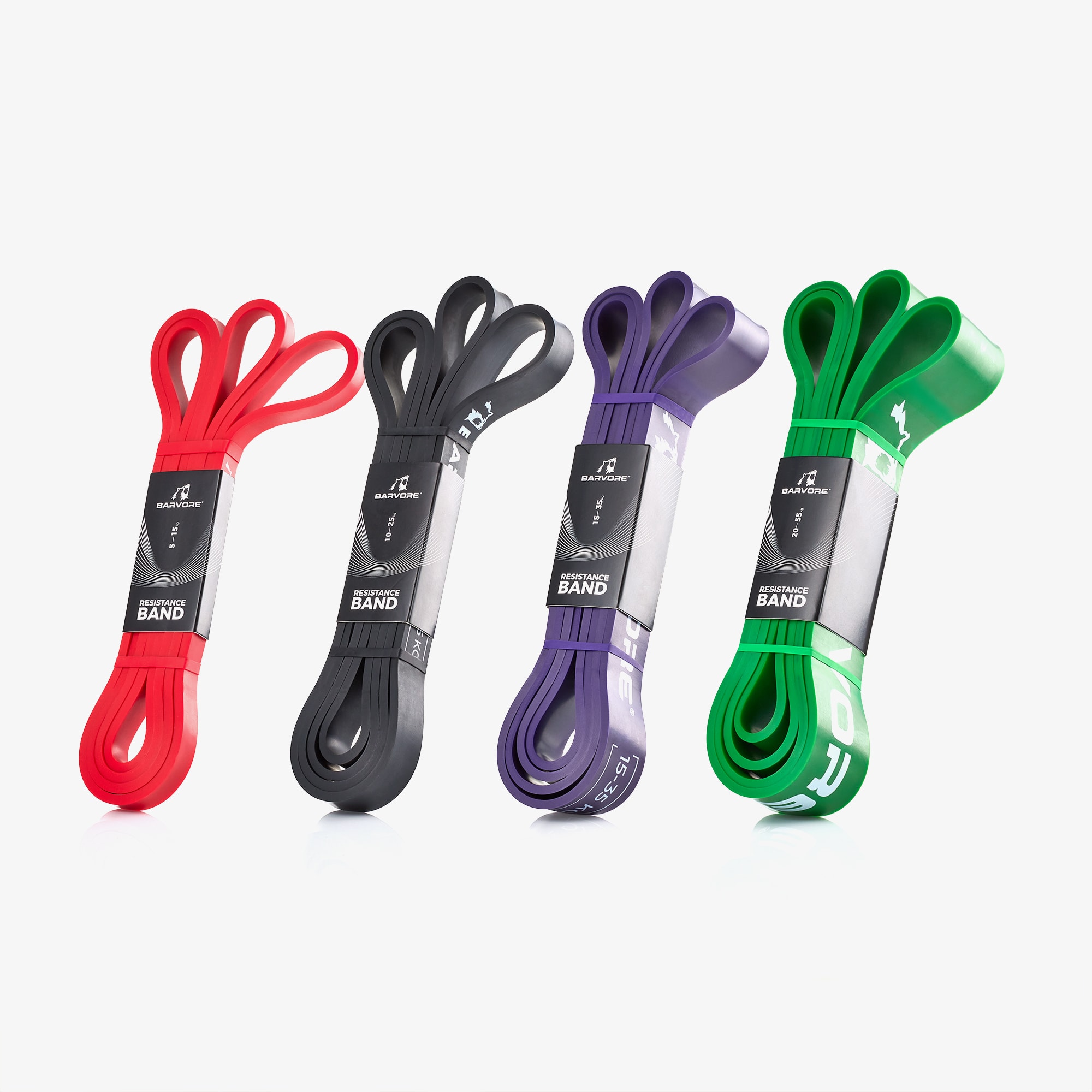 ELITE RESISTANCE BANDS - SET OF 4 (LIGHT + MEDIUM + HEAVY + ULTRA HEAVY)