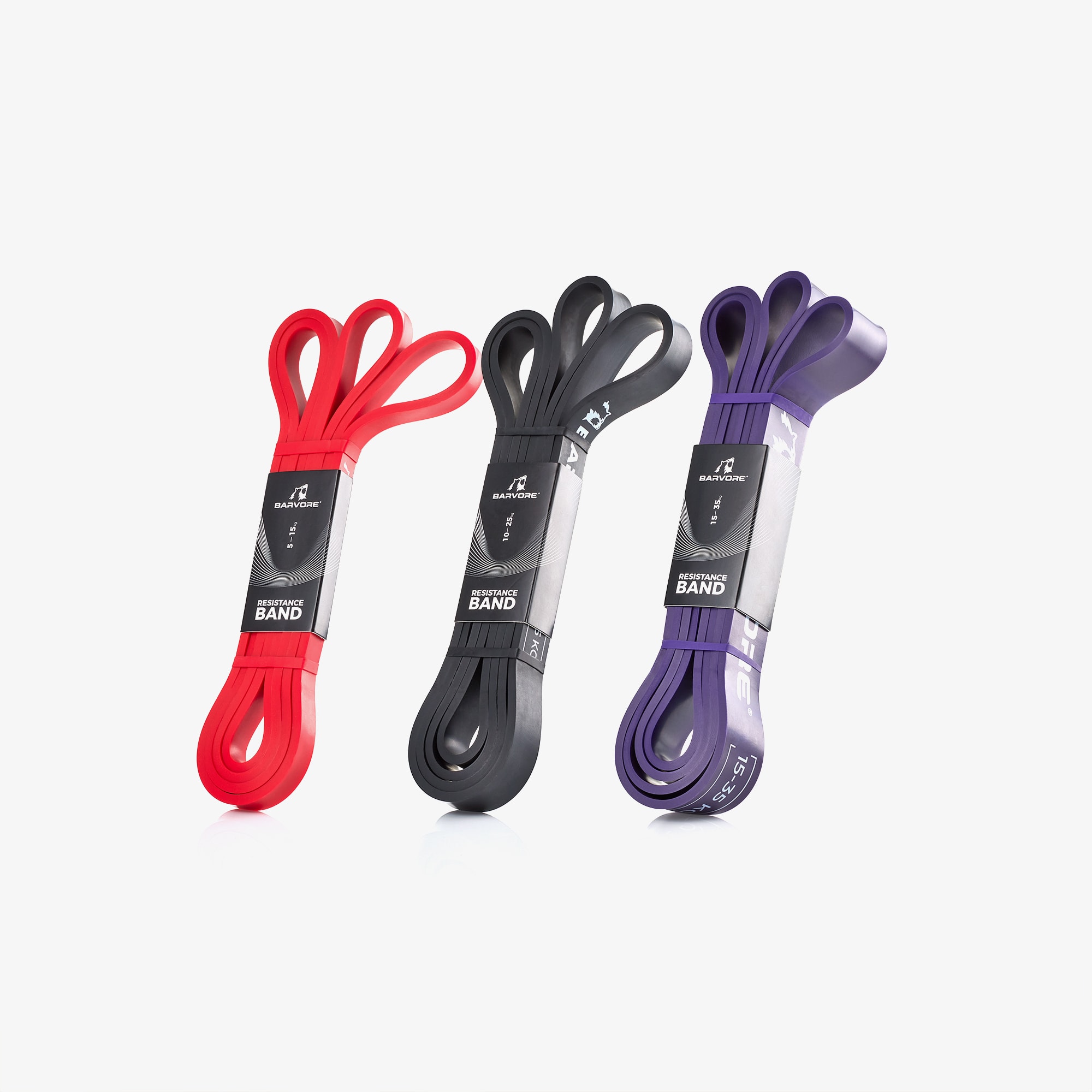 ELITE RESISTANCE BANDS - SET OF 3 (LIGHT + MEDIUM + HEAVY)