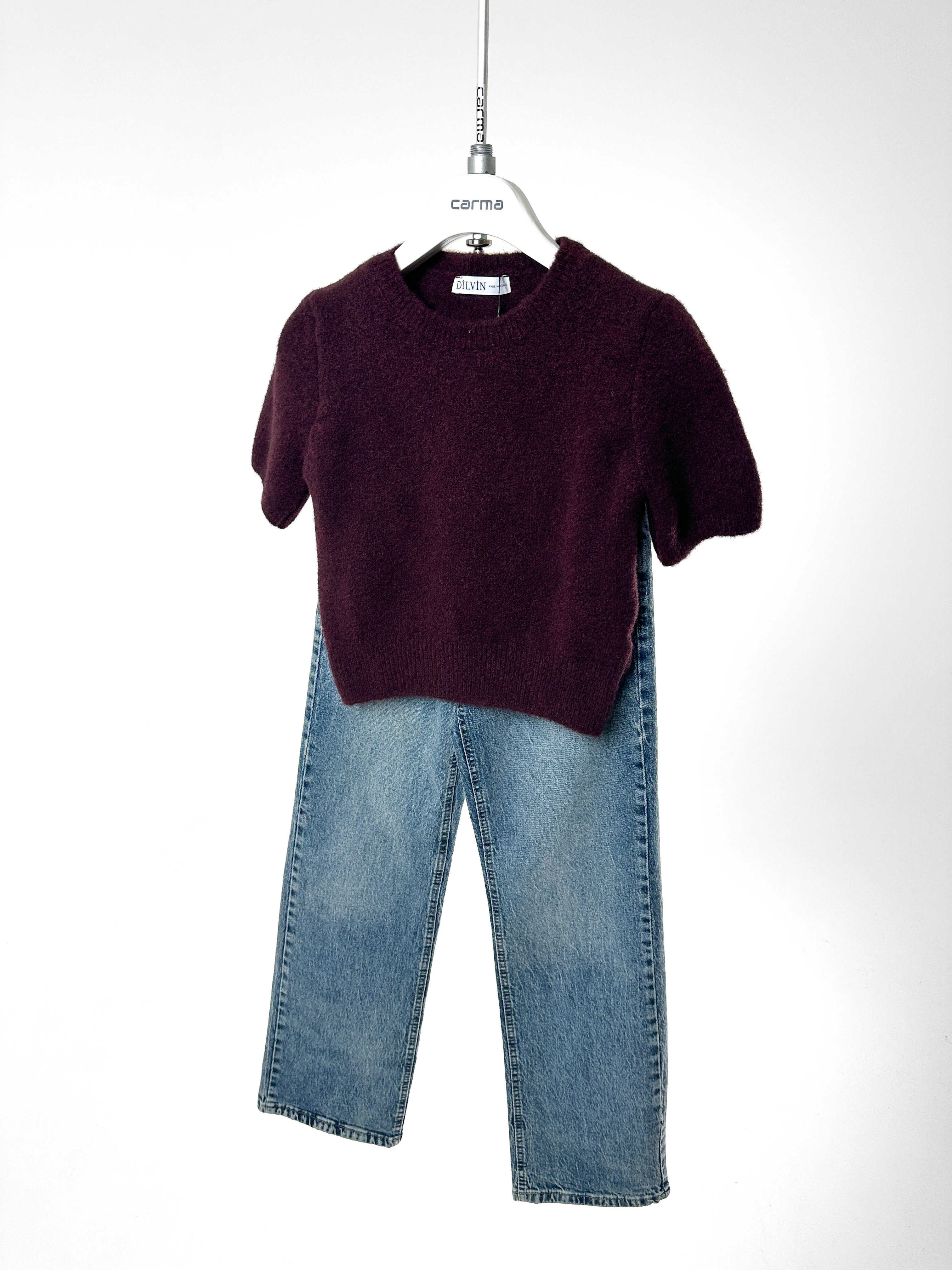 Yumuşak Dokulu Kısa Kollu Triko