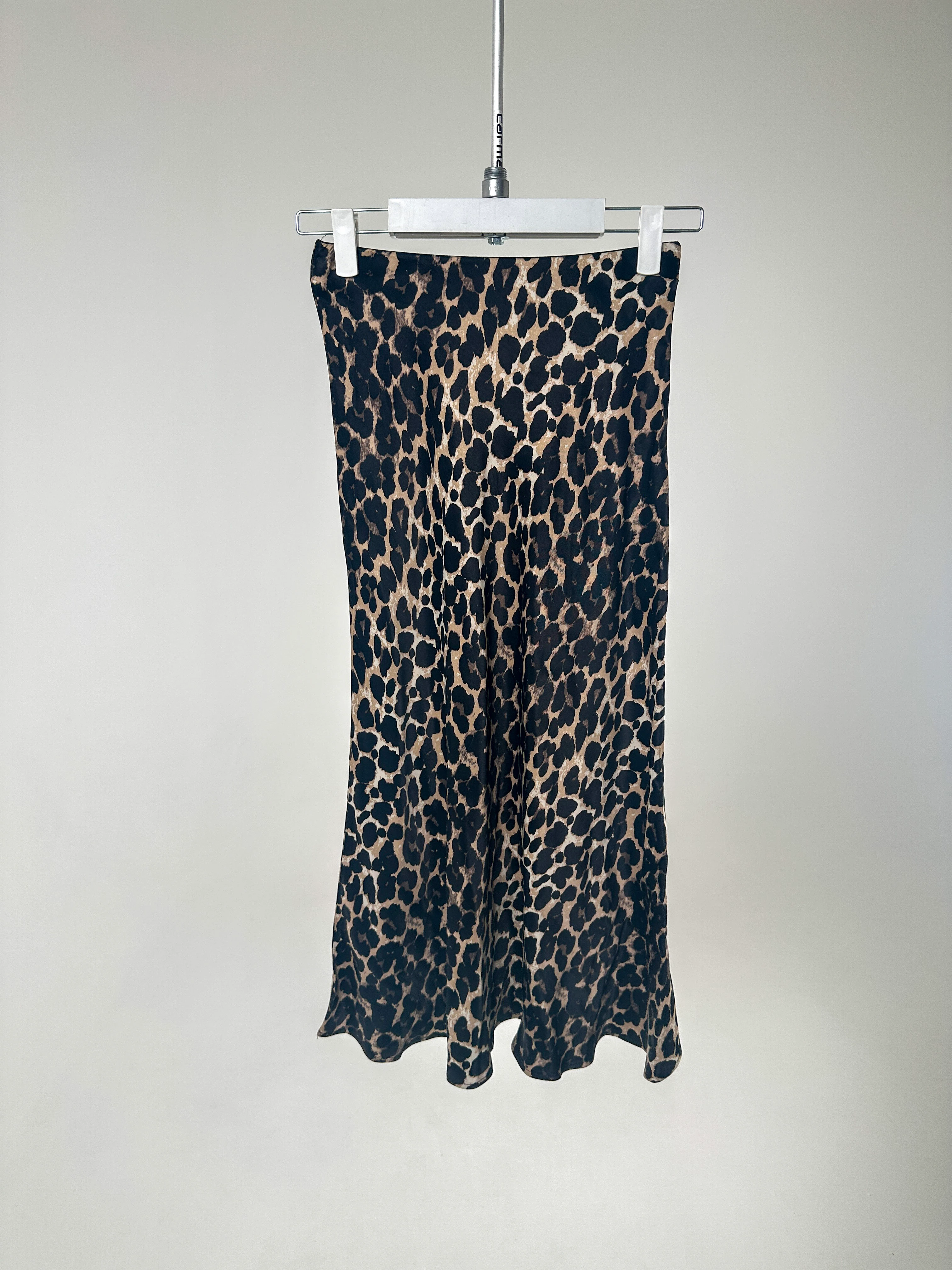 Leopar Desenli Saten Etek