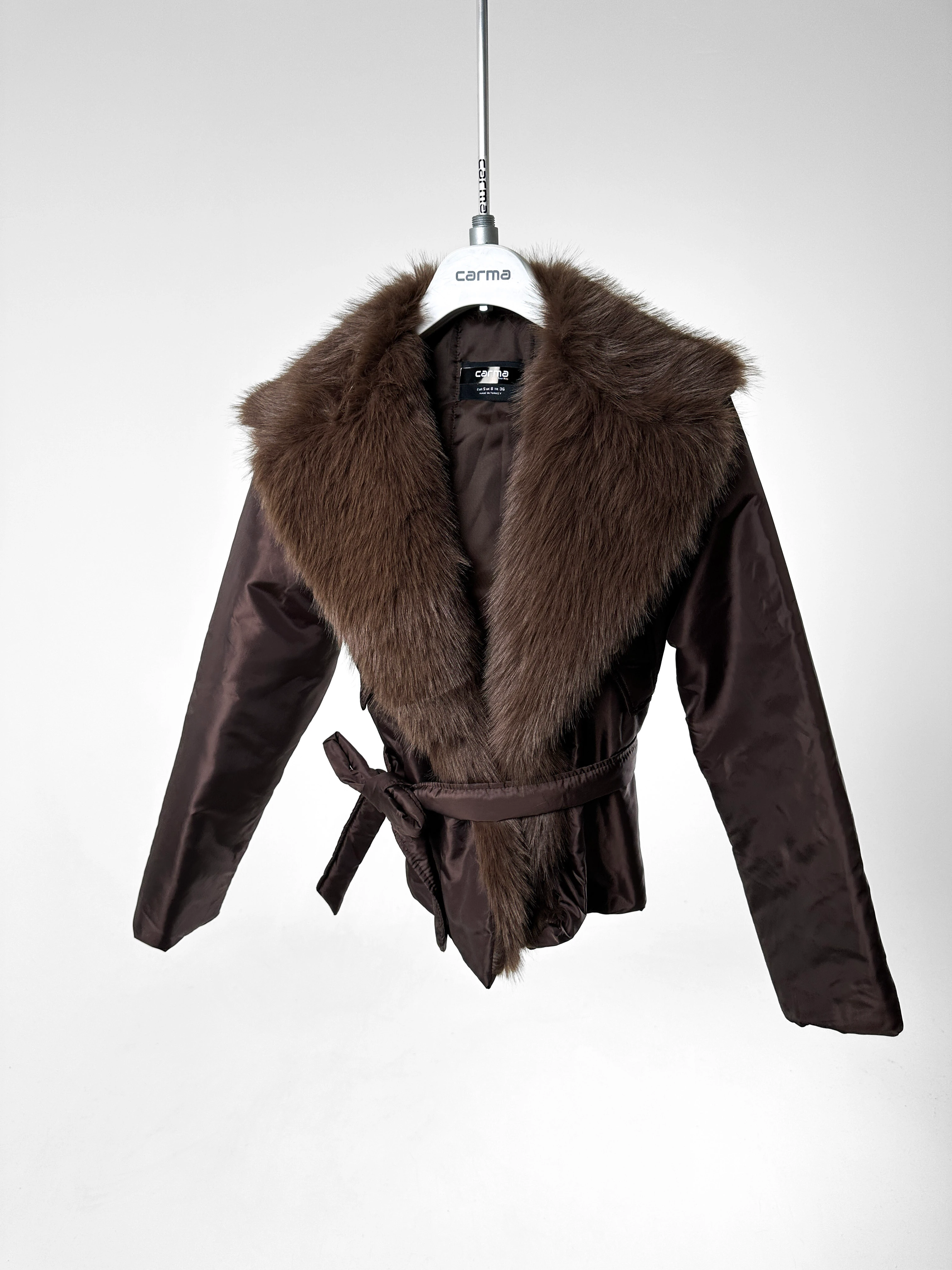 Kürklü Kuşaklı Mont