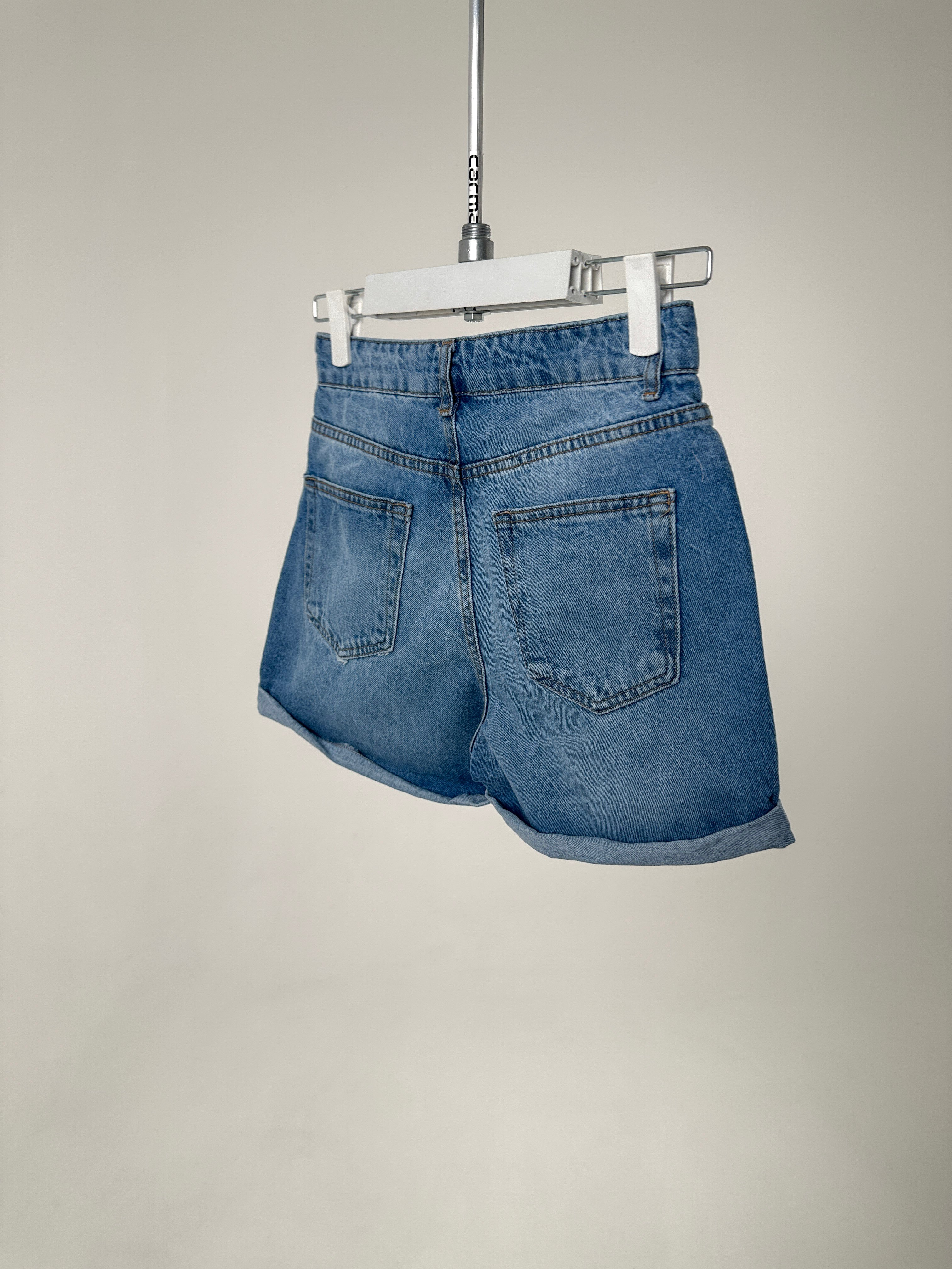 Duble Paça Denim Şort