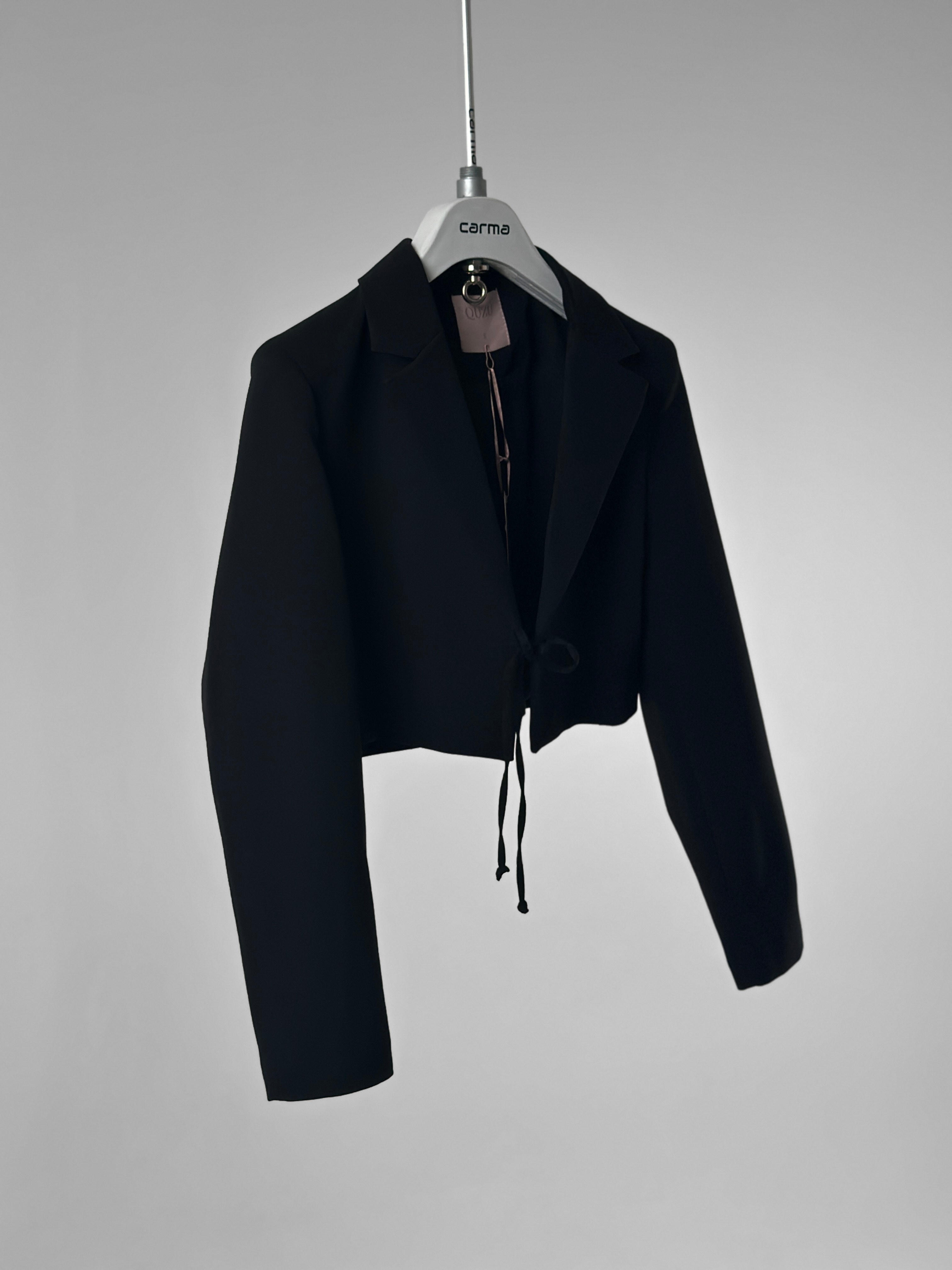 Bağlamalı Crop Blazer Ceket