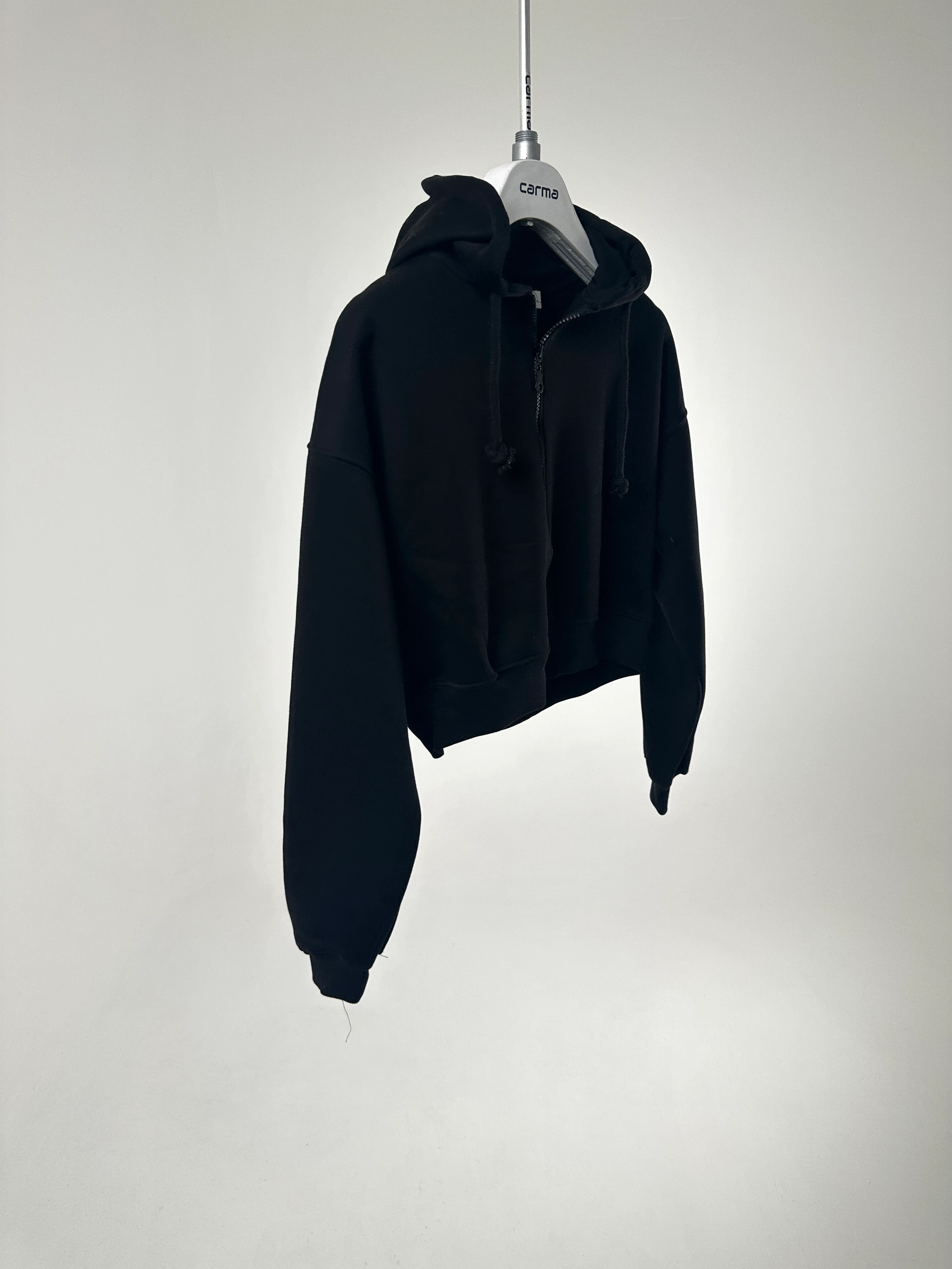 Basic Crop Zip Hoodie